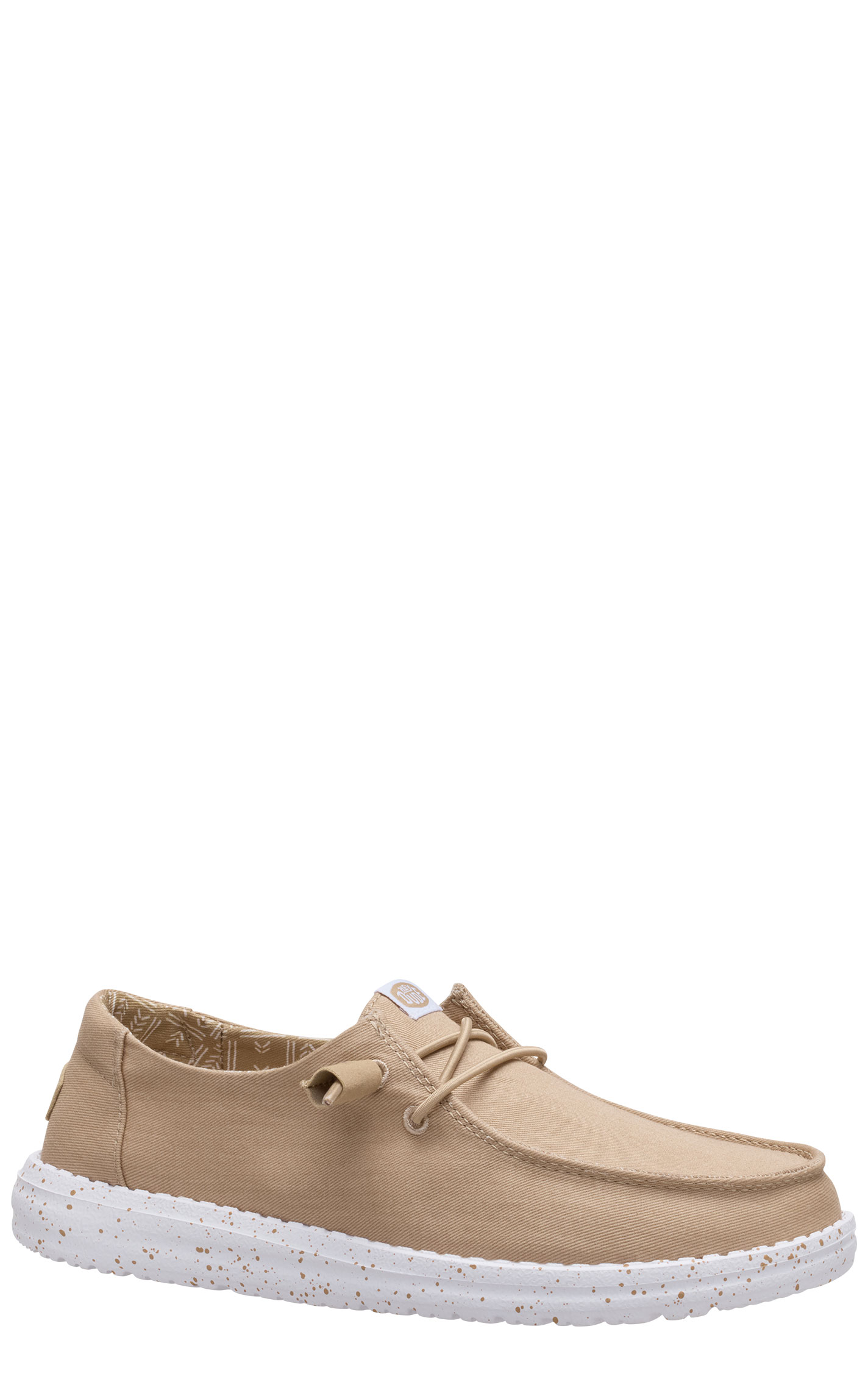 Hey Dude Women's Wendy Stretch Canvas Neutral Lace Moc Toe Shoes - Image 1