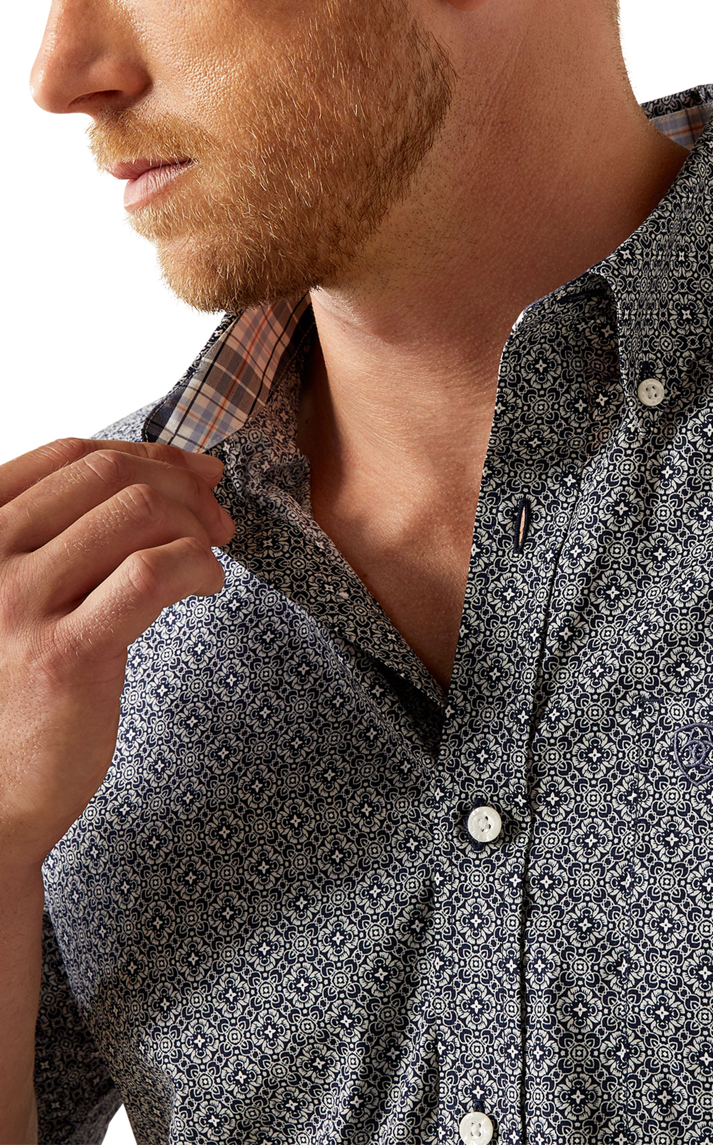Ariat Men's Octavius Navy Geo Western Shirt - Image 1