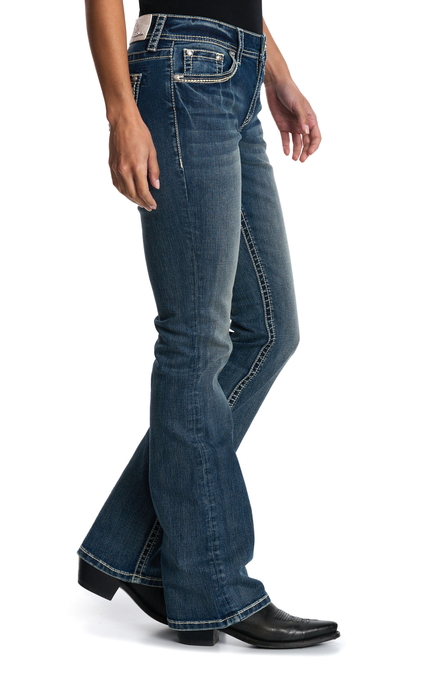 Grace in L.A. Women's Medium Wash Cross Jeans - Plus Sizes - Image 1