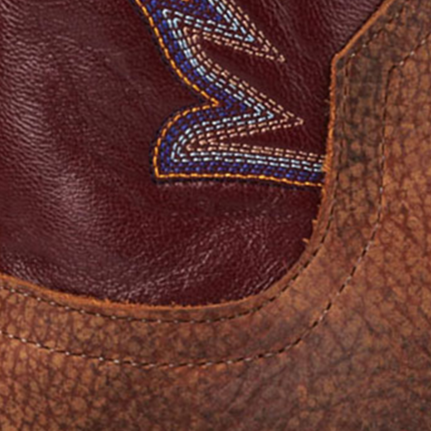 Anderson Bean Men's Geronimo Brown Bison and Sangria Wine Square Toe Cowboy Boots - Image 1