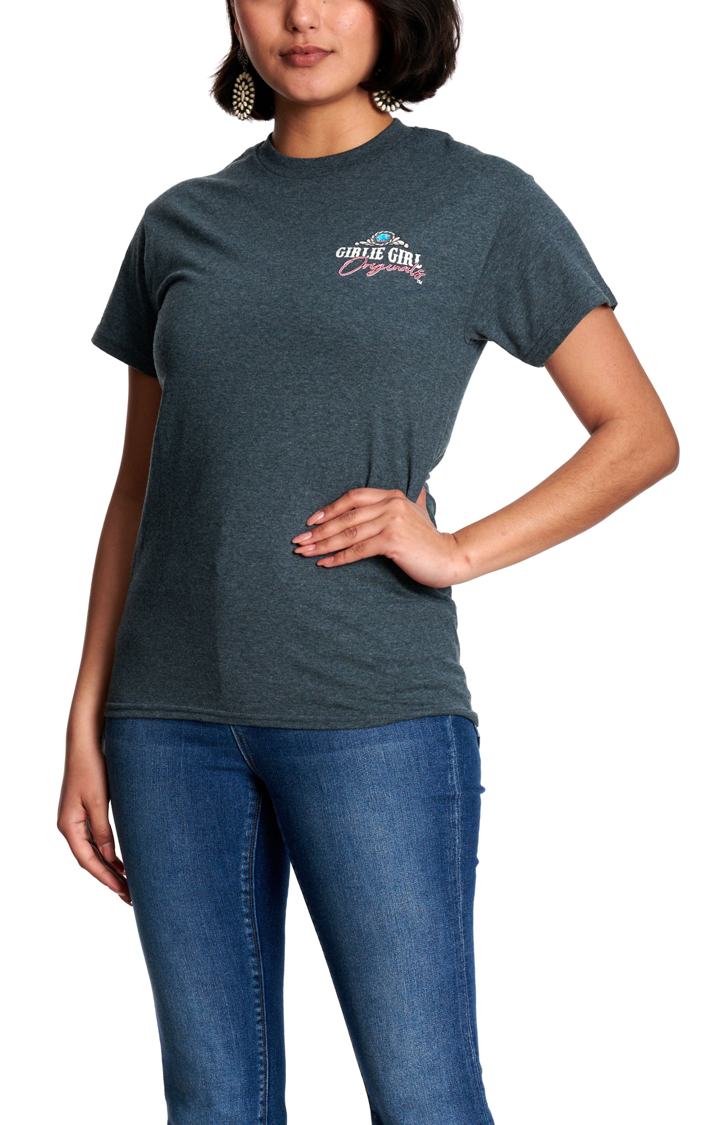 Girlie Girl Women's Dark Gray Graphic T-Shirt - Image 1