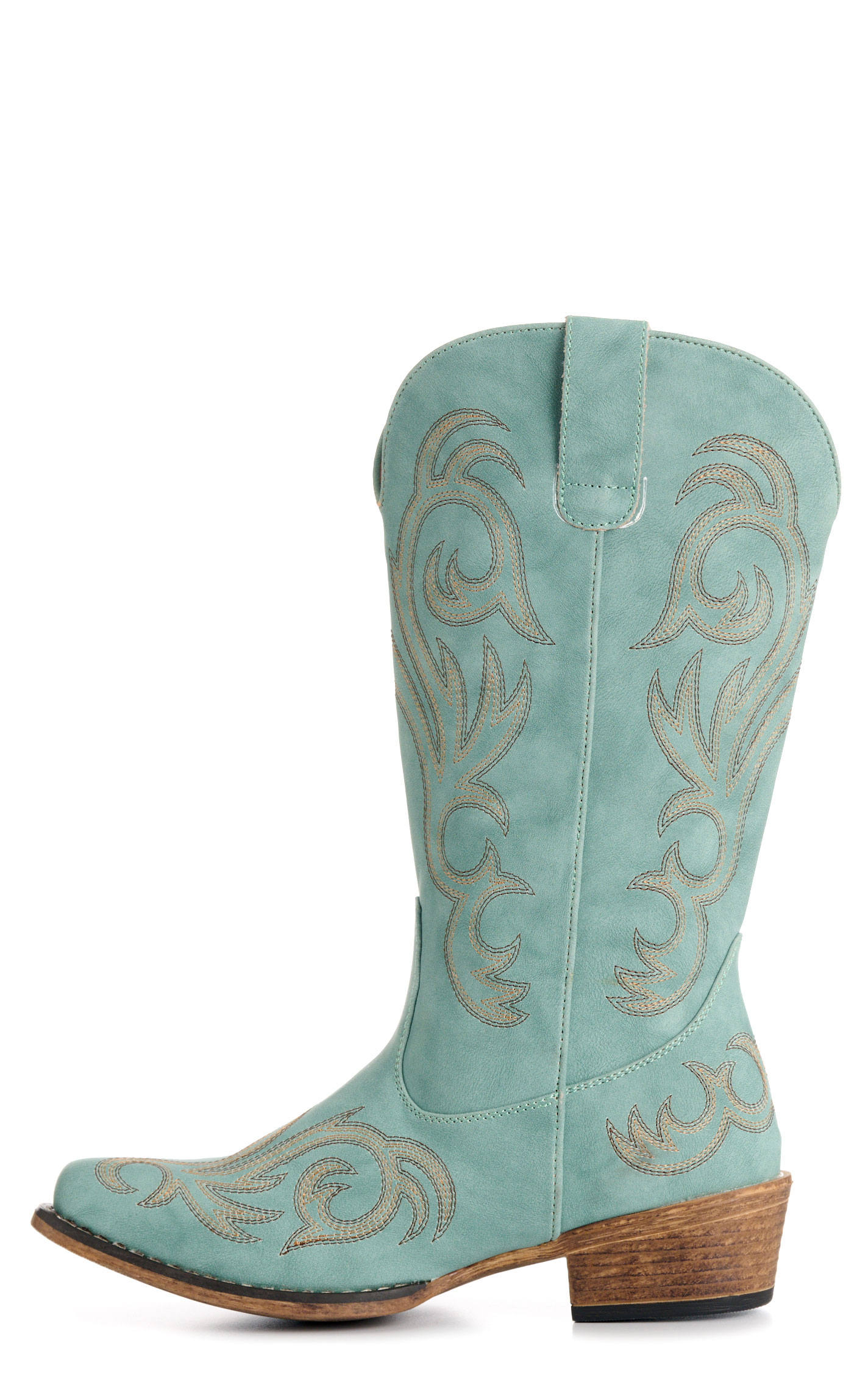 Roper Women's Riley Sea Green-Turquoise Faux Leather Snip Toe Cowboy Boots - Image 1