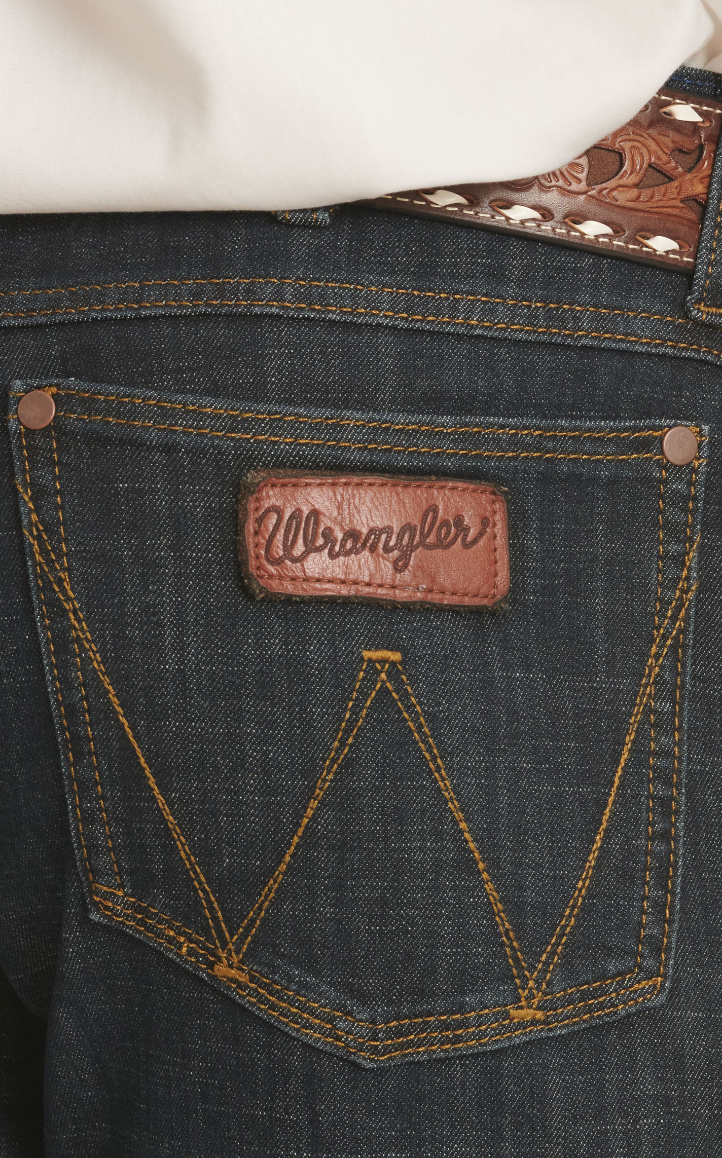 Wrangler Retro Men's Dax Dark Wash Slim Fit Boot Cut Jeans - Big & Tall Sizes - Image 1