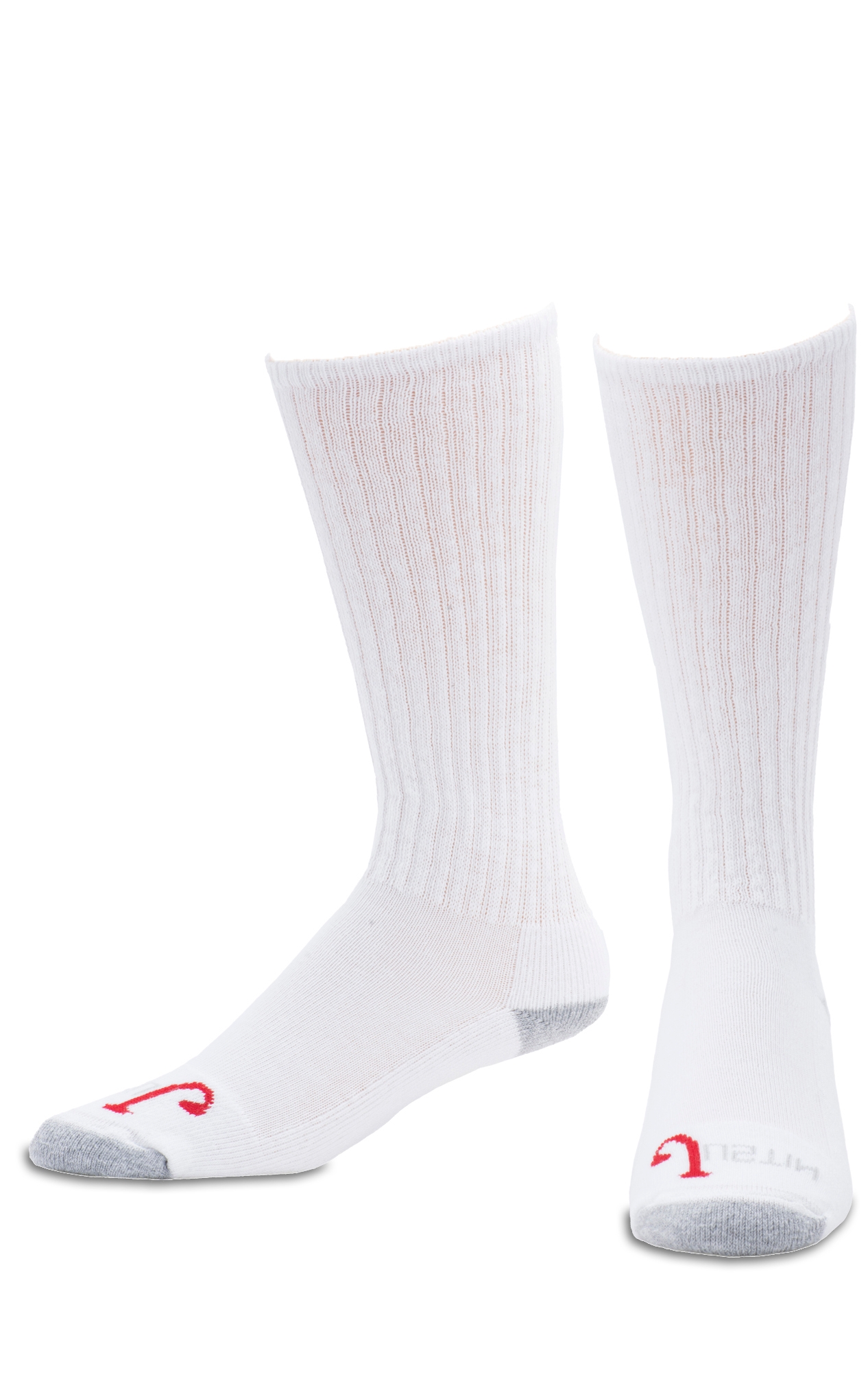Justin Men's White Half Cushion Cotton Over The Calf with Odor Control 3Pk Boot Socks - M - Image 1