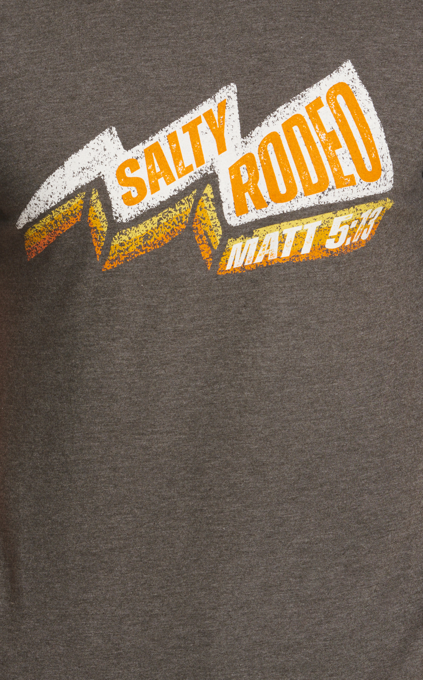 Salty Rodeo Men's Dark Charcoal & Sunrise Bolt Logo Short Sleeve T-Shirt - Image 1