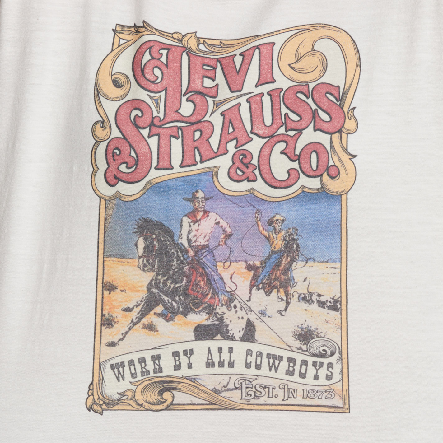 Levi's Women's Archival Cowboy Cream Boxy Graphic T-Shirt - Image 3