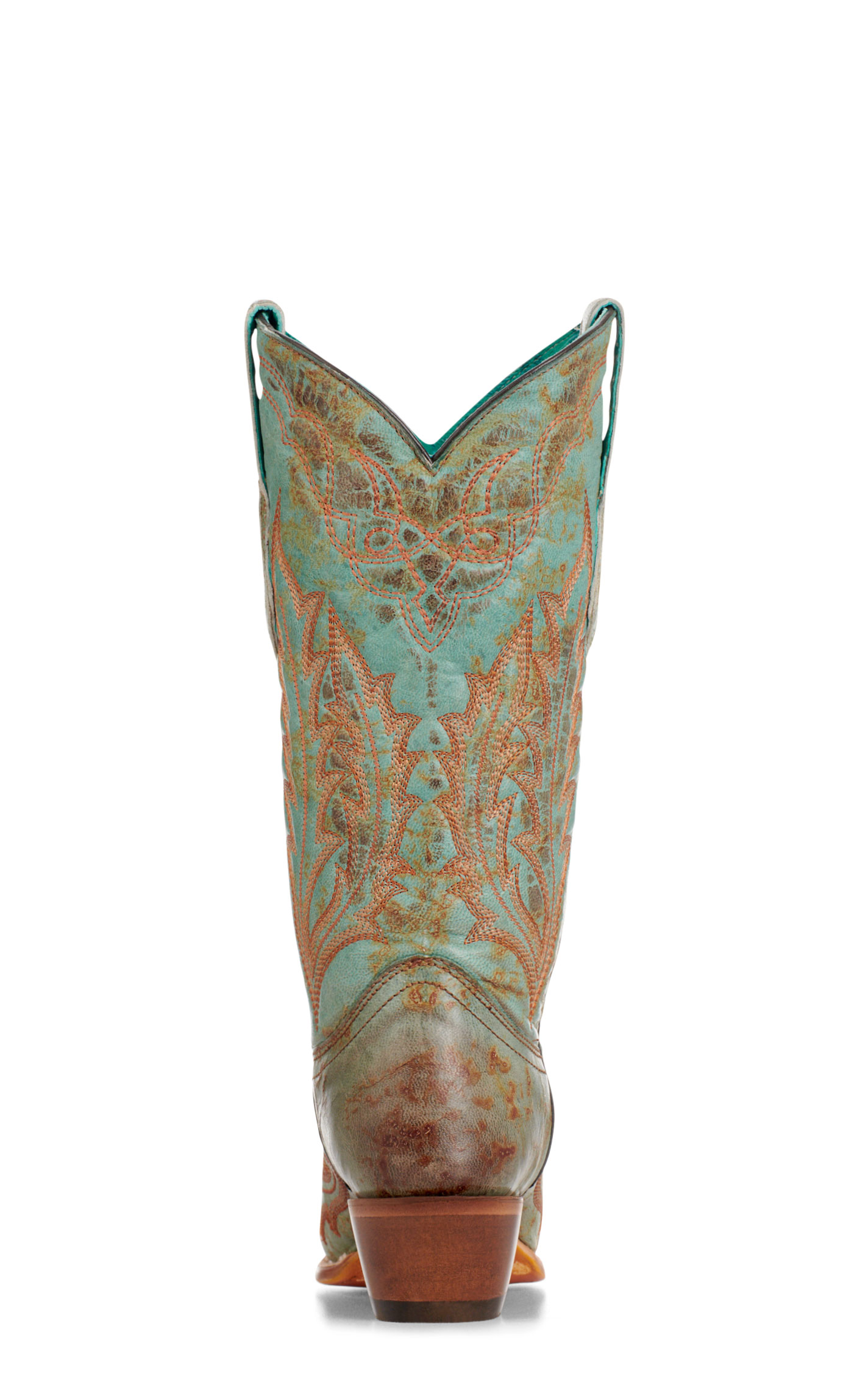 Corral Women's Marbled Turquoise & Rust Stitched Snip Toe Cowboy Boots - Image 1