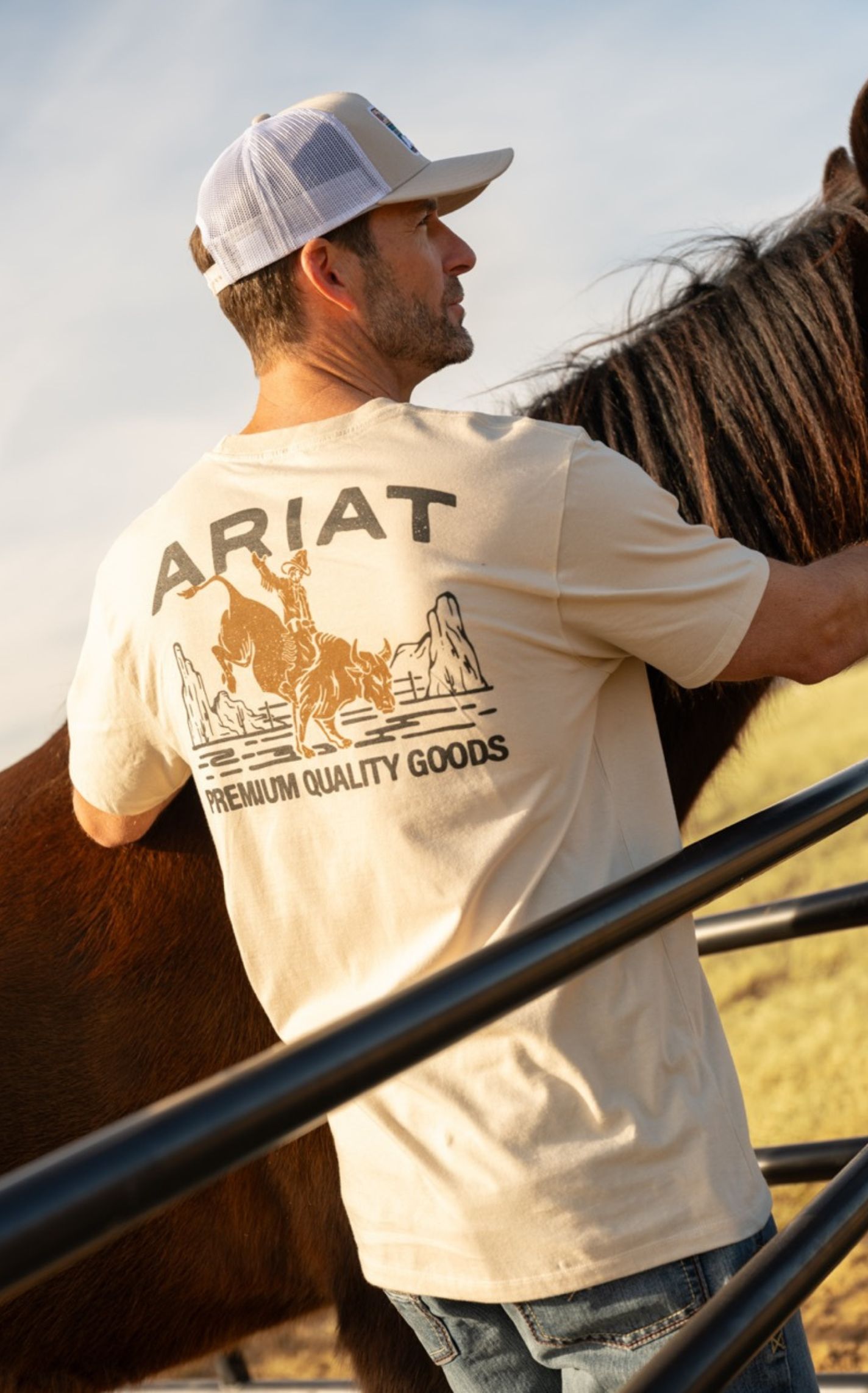Ariat Men's Sand Desert Bull Rider Logo Graphic T-Shirt - Image 1
