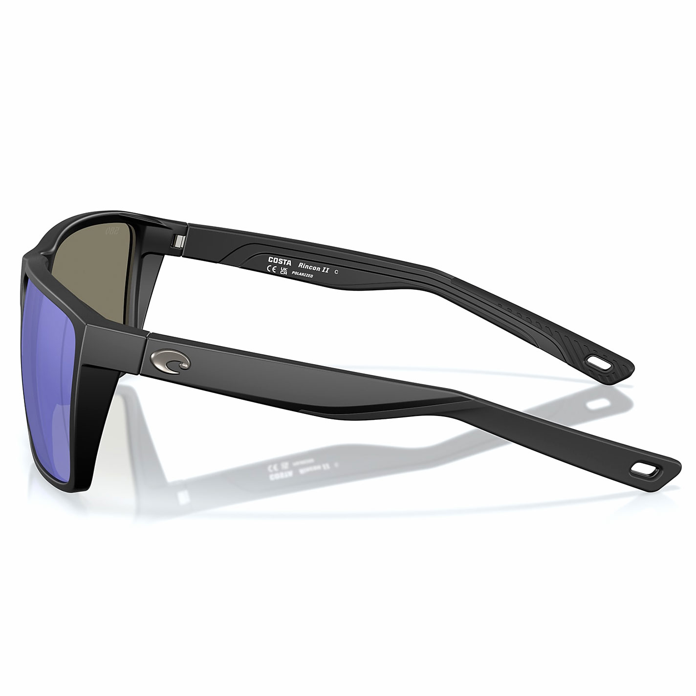 Costa Men's Black Frame Blue Mirror Polarized Sunglasses - Image 3