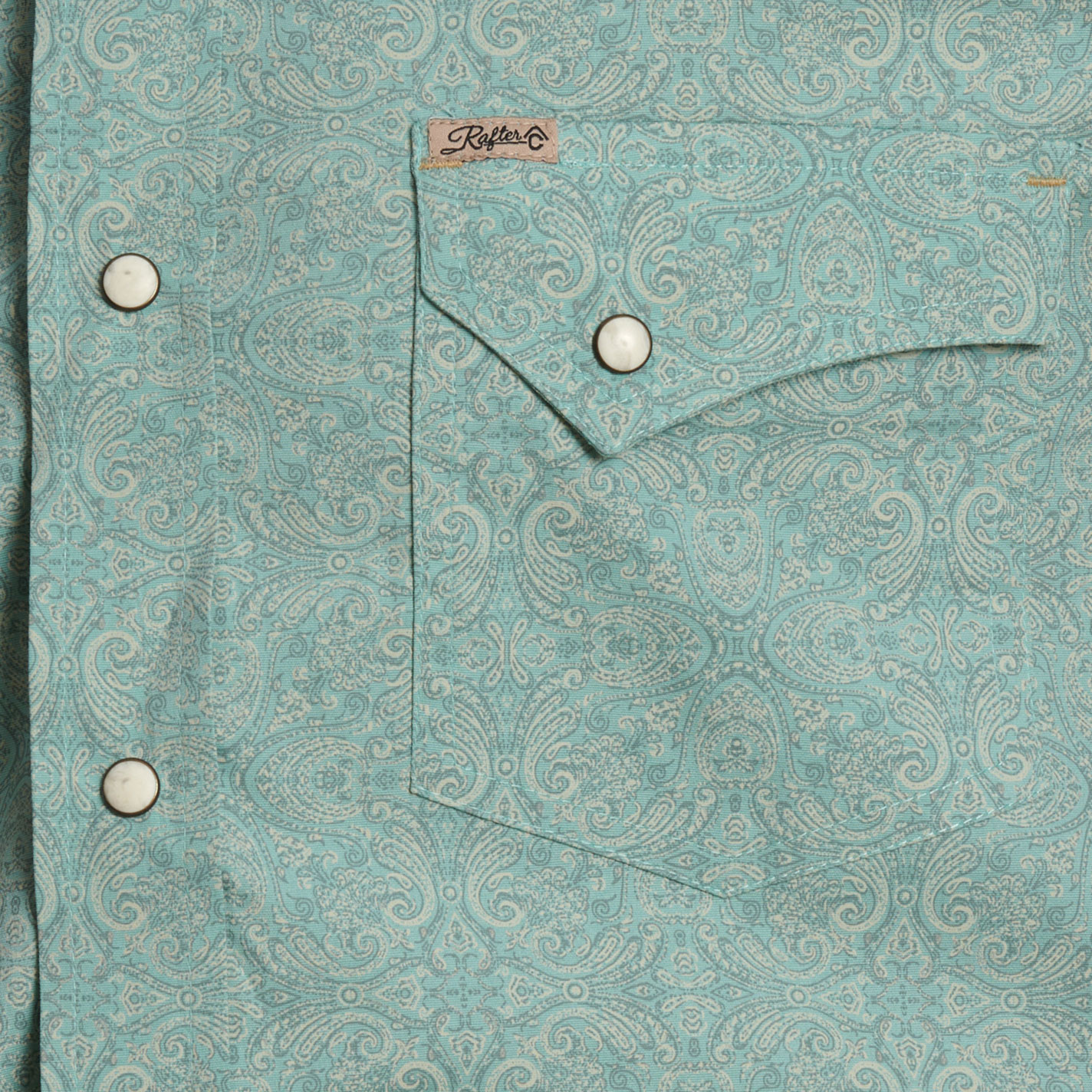 Rafter C Men's Teal Paisley Shirt  - Image 1