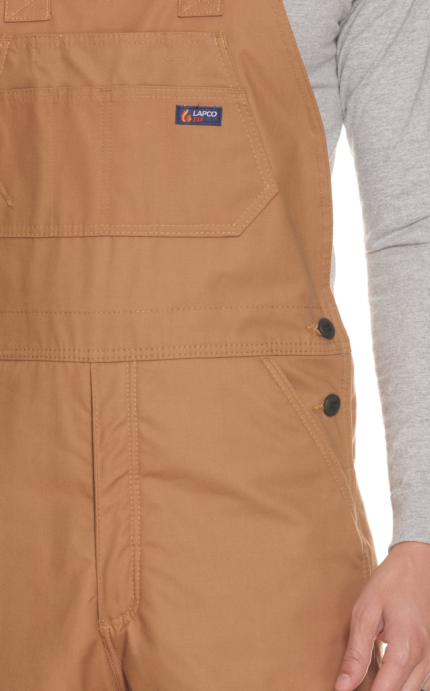 Lapco Men's Windshield Brown 9 Oz HRC4 Insulated Bib FR Overalls - Image 1