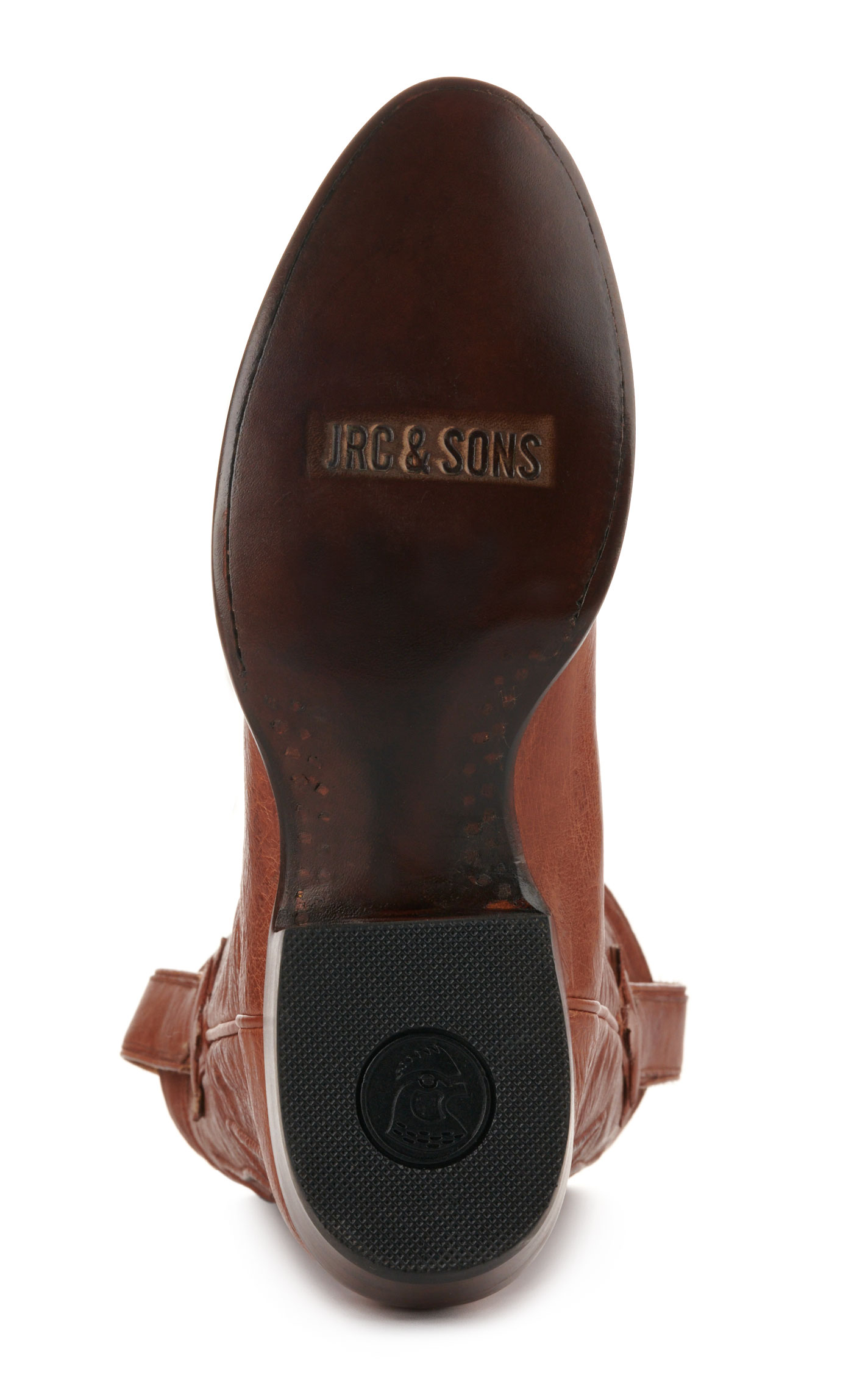 JRC & Sons Men's Cooper Smooth Quill Ostrich Round Toe Exotic Cowboy Boot in Antique Cognac - Image 1