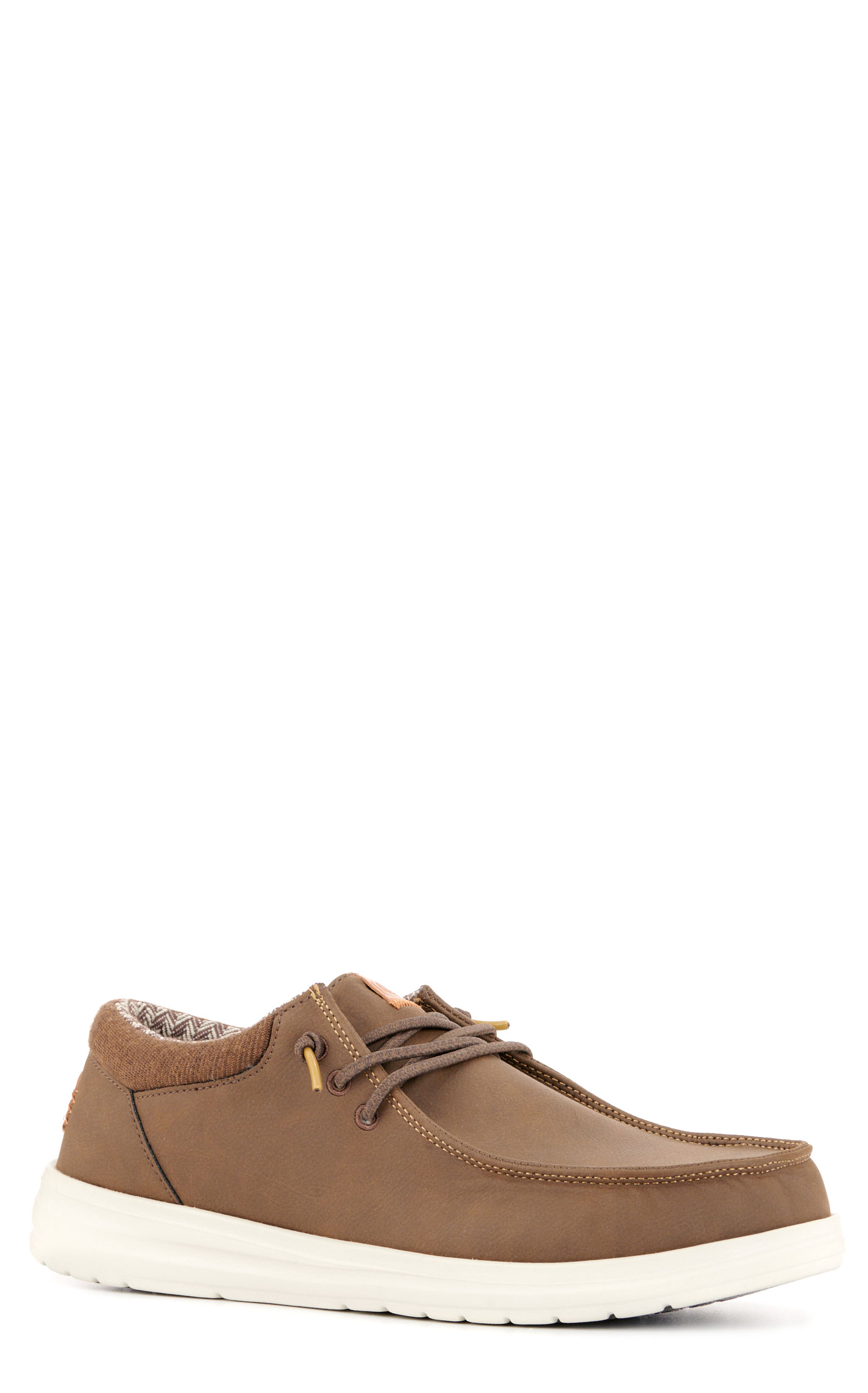 Hey Dude Men's Paul Brown Faux Leather Moc Toe Casual Shoes - Image 1