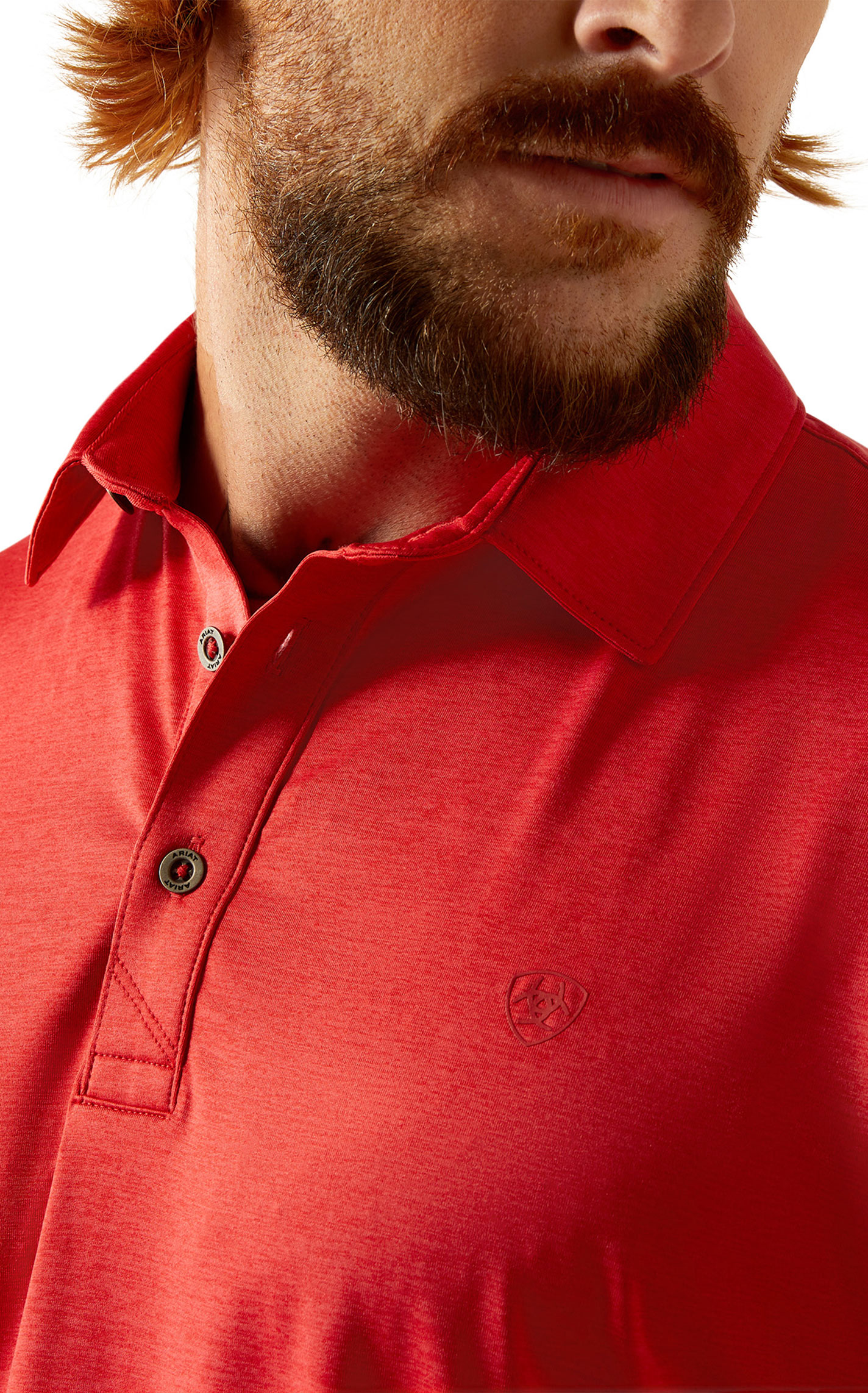 Ariat Men's AriatTEK Charger Red Polo Shirt - Image 1
