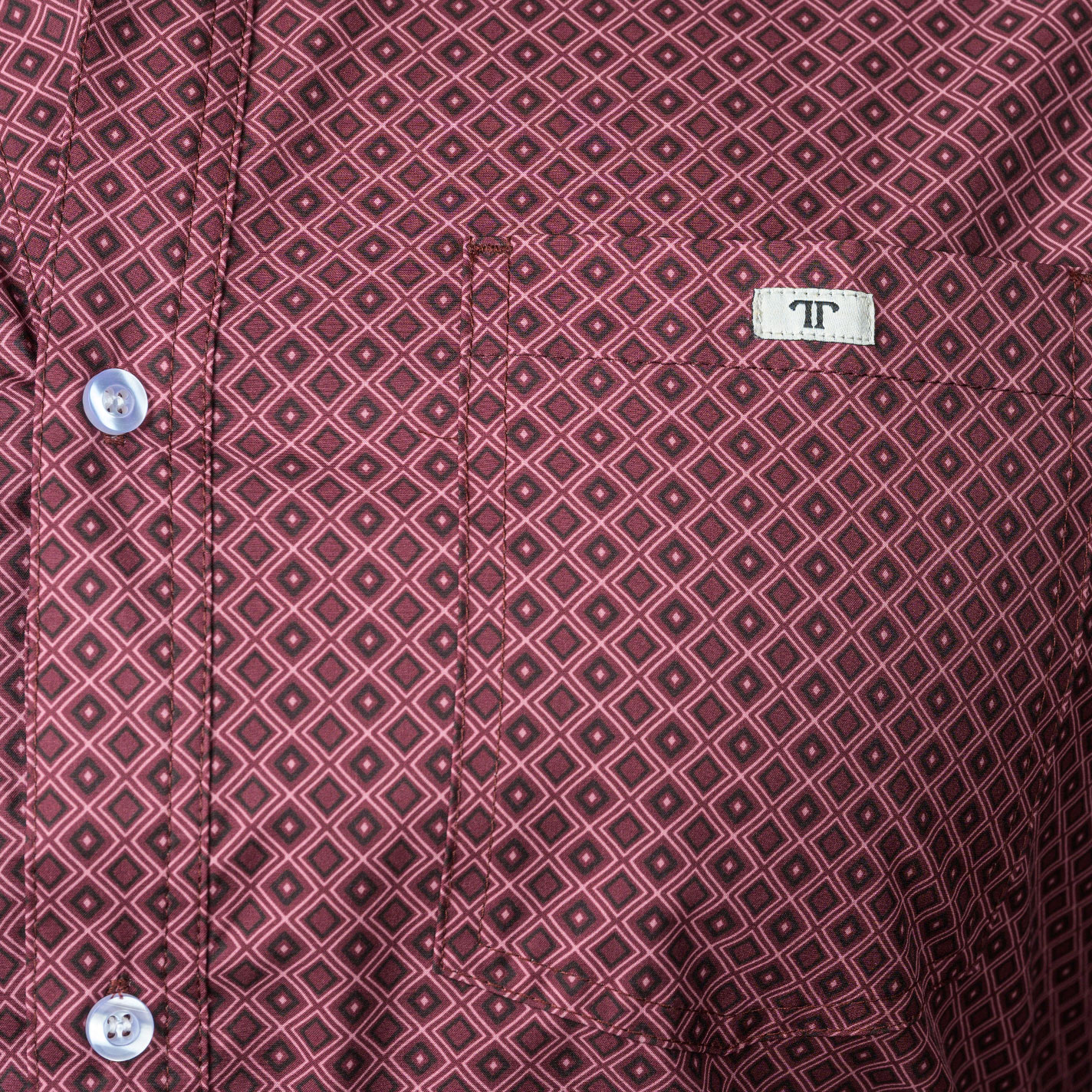 Ferrell Men's Burgundy & Wine Geo Print Western Shirt - Image 1