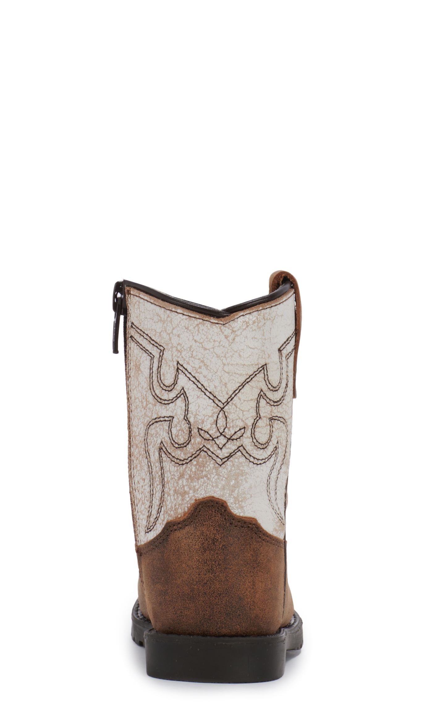Smoky Mountain Toddler Distressed Autry Brown and Antique White Square Toe Cowboy Boots - Image 1
