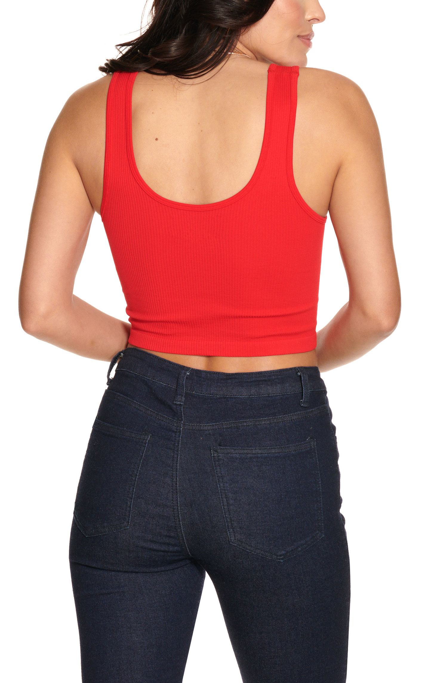 Suzette Women's Red Ribbed Knit Cropped Cami - Image 1