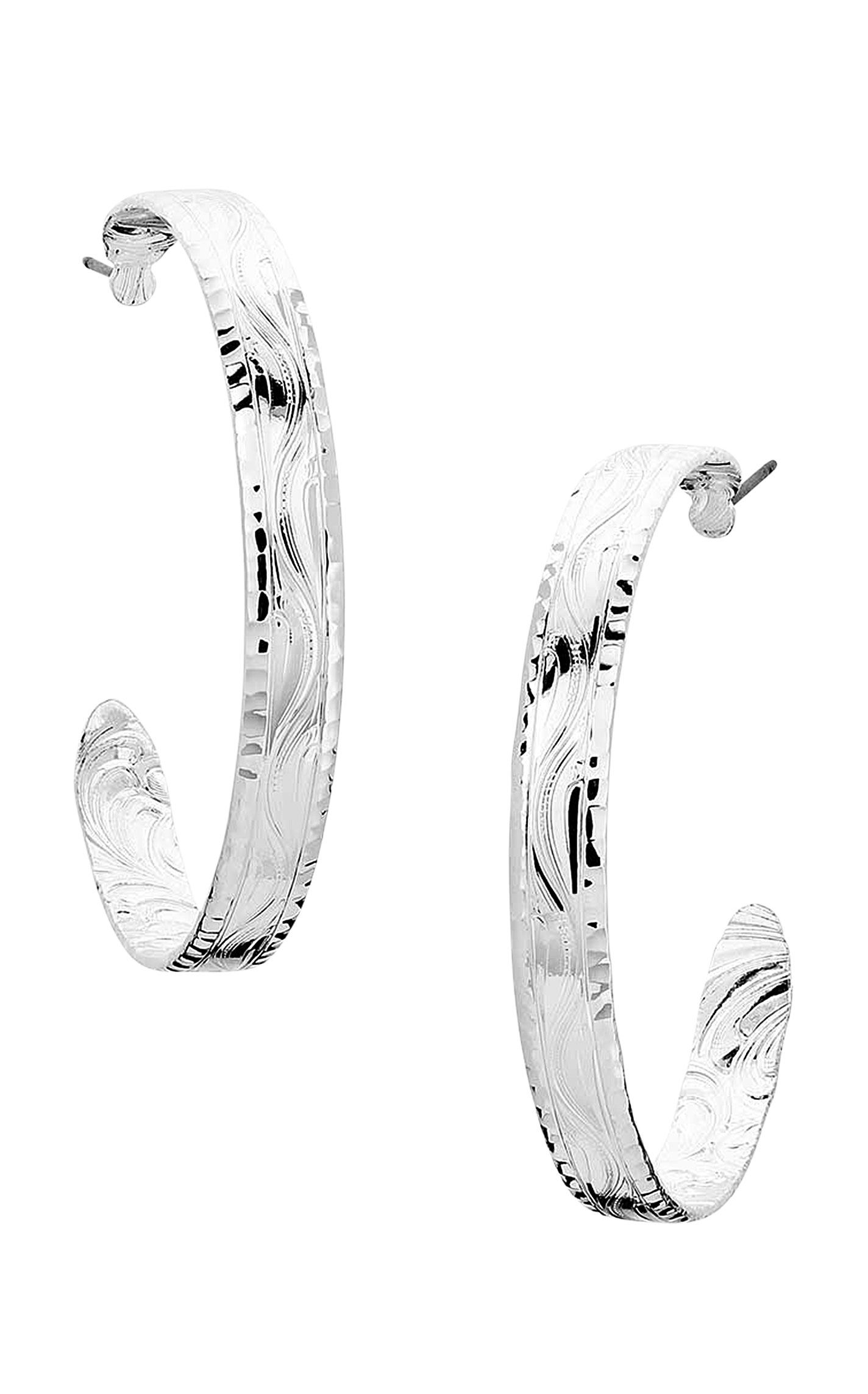 Montana Silversmiths Silver Western Filigree Hoop Earrings - Image 2
