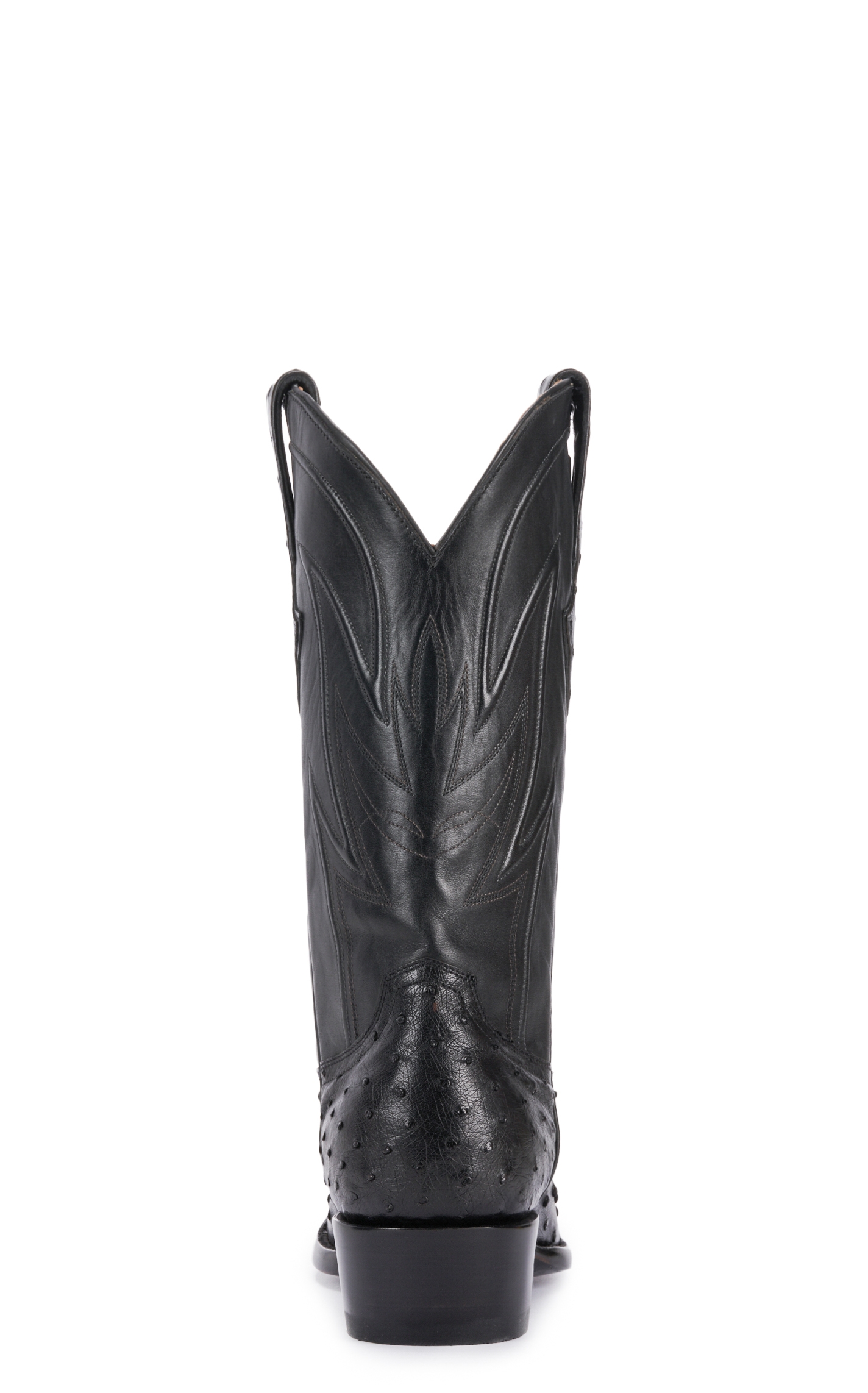 JRC & Sons Men's Jose Full Quill Ostrich Round Toe Exotic Cowboy Boot in Black - Image 1