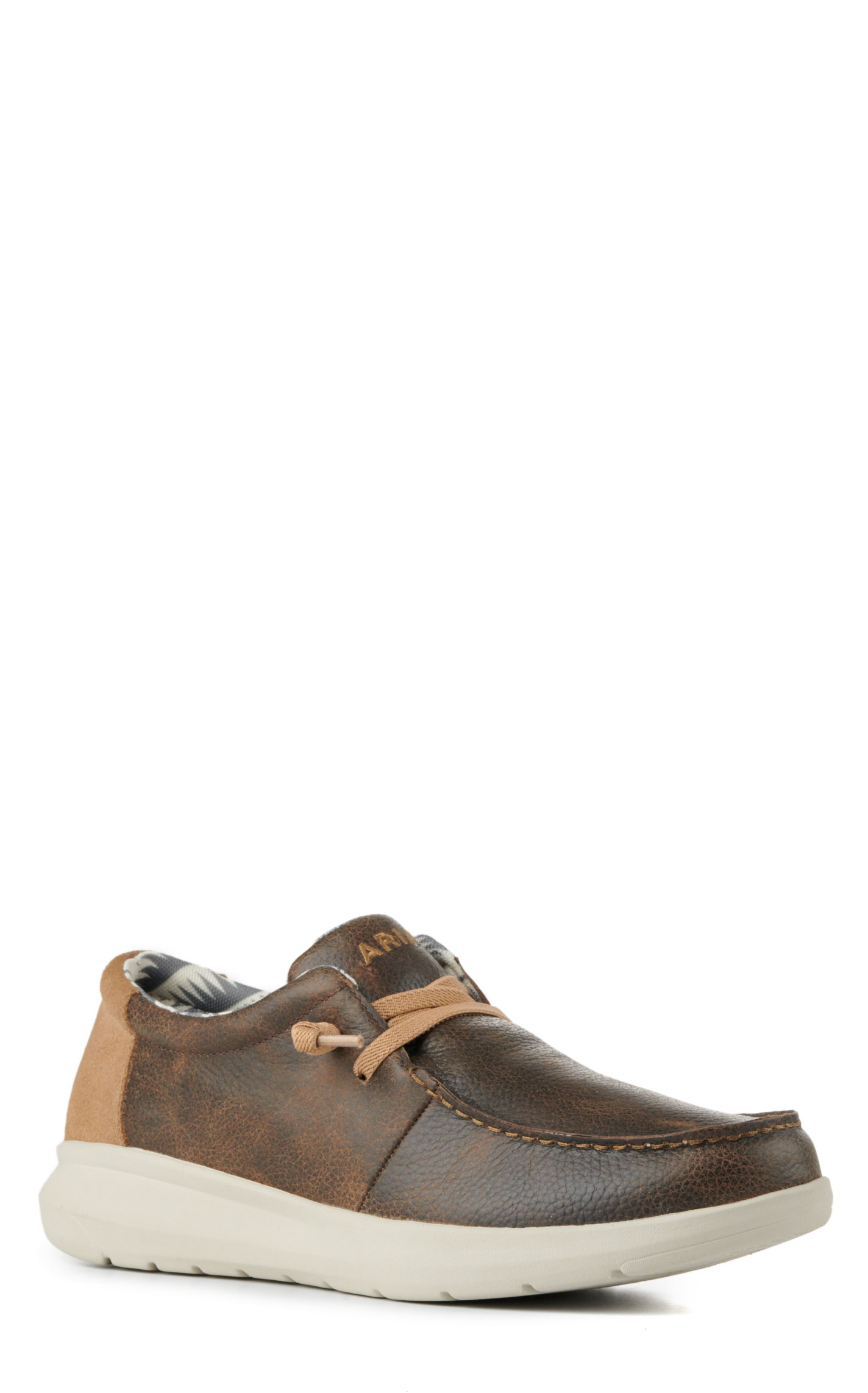Ariat Men's Hilo Dark Brown and Tan Leather Lace Up Casual Shoes - Image 1
