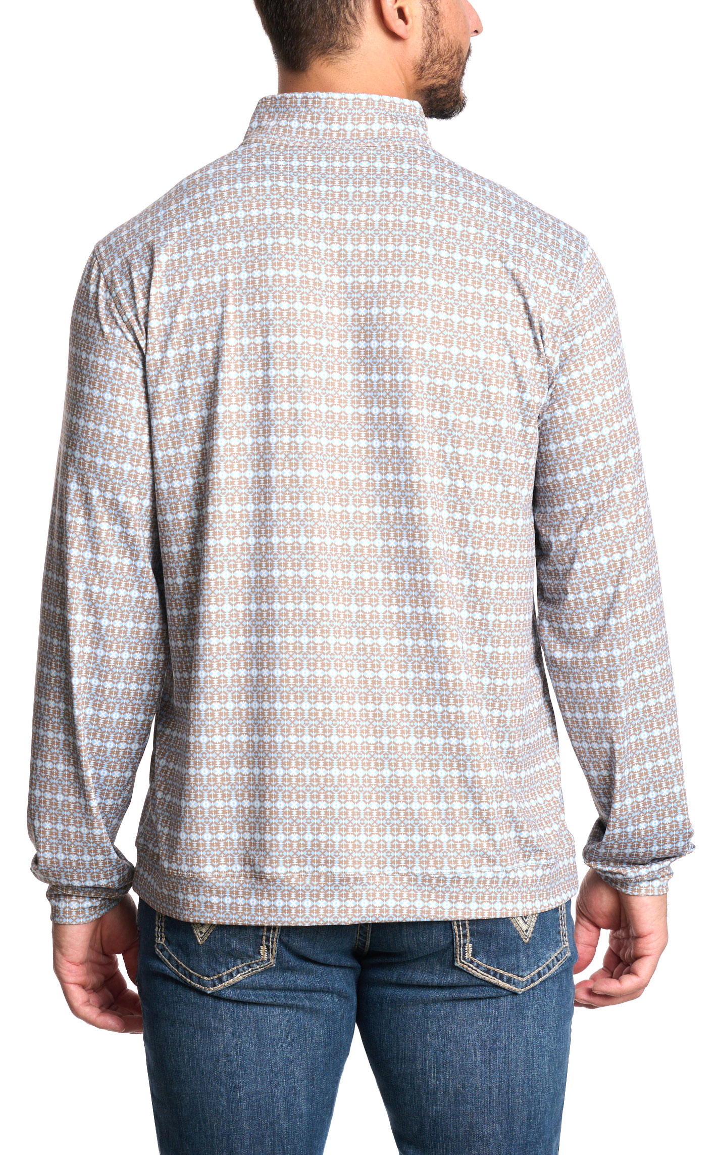 Panhandle Performance Men's Antique Gold & Cornflower Shirt - Image 1
