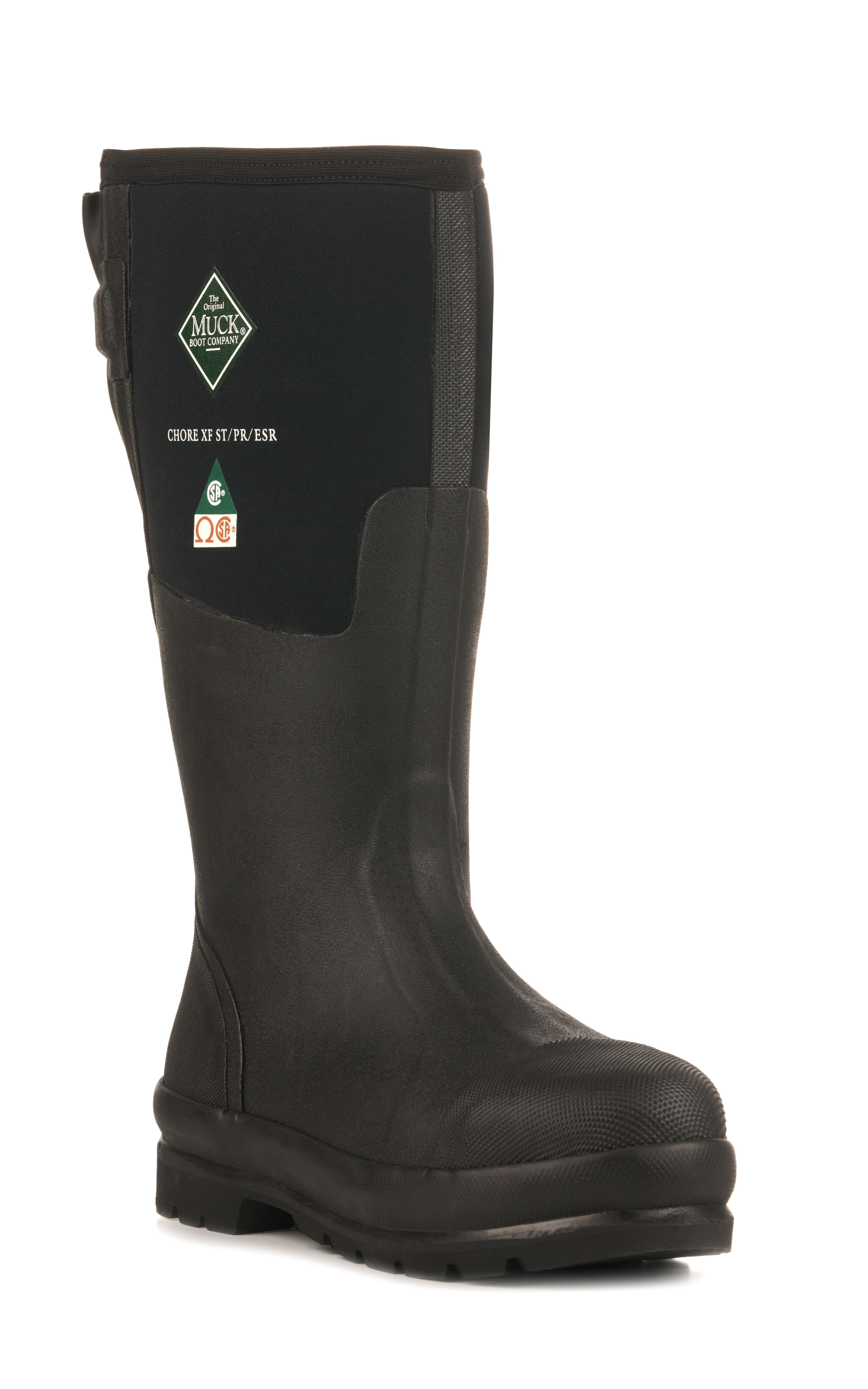 Muck Men's Chore Classic Black Waterproof Round Steel Toe Work Boots - Image 1