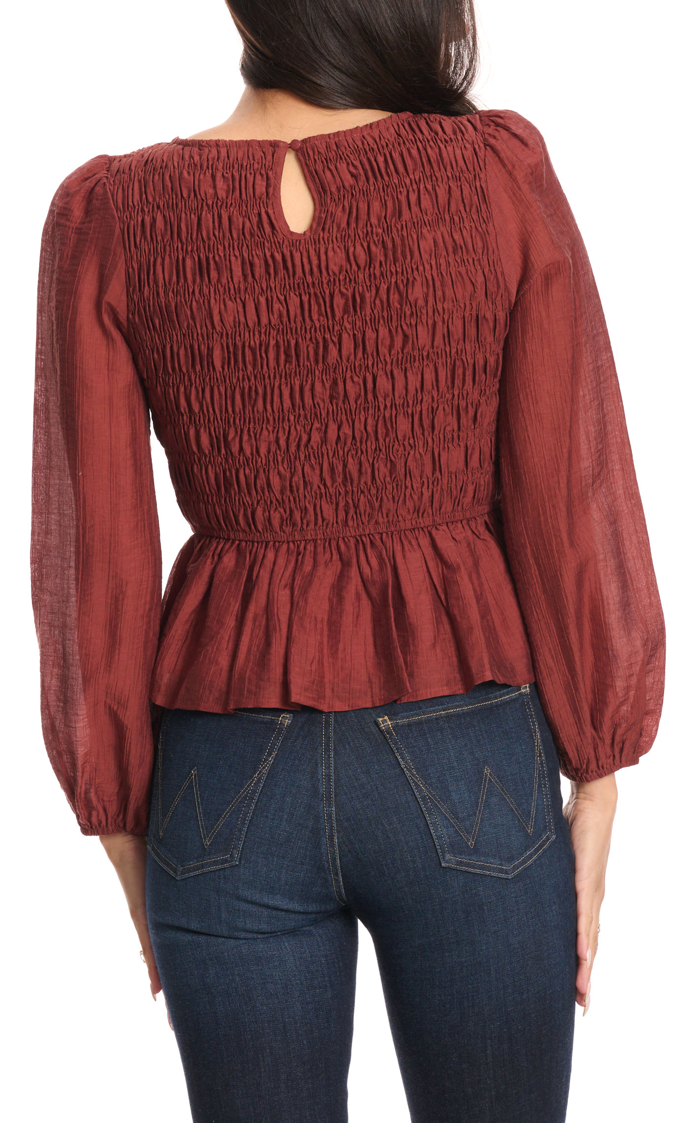 TCEC Women's Amber Textured & Smocked Top - Image 1