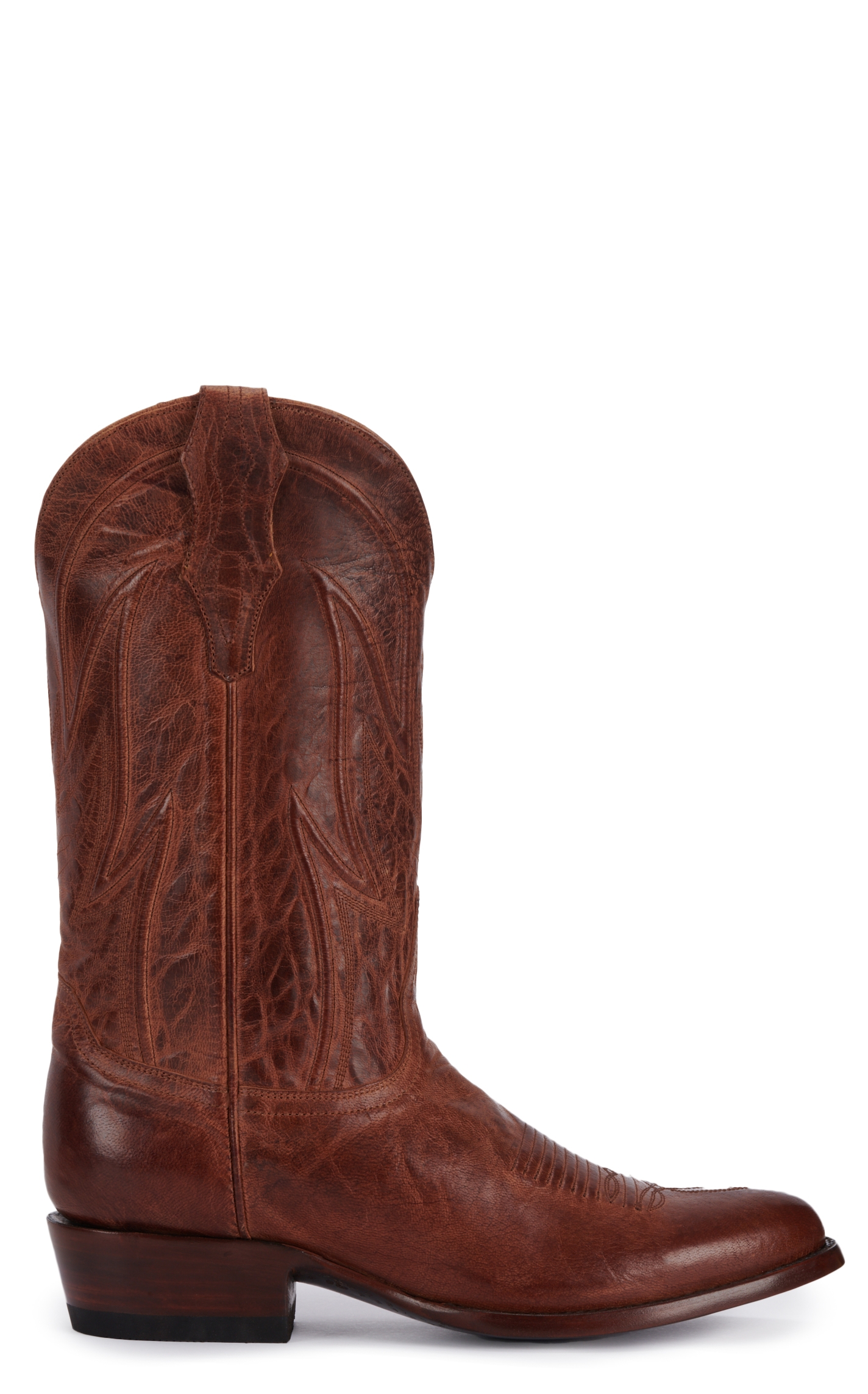 JRC & Sons Men's Colton Mad Dog Goat Leather Round Toe Cowboy Boot in Peanut Brittle - Image 1