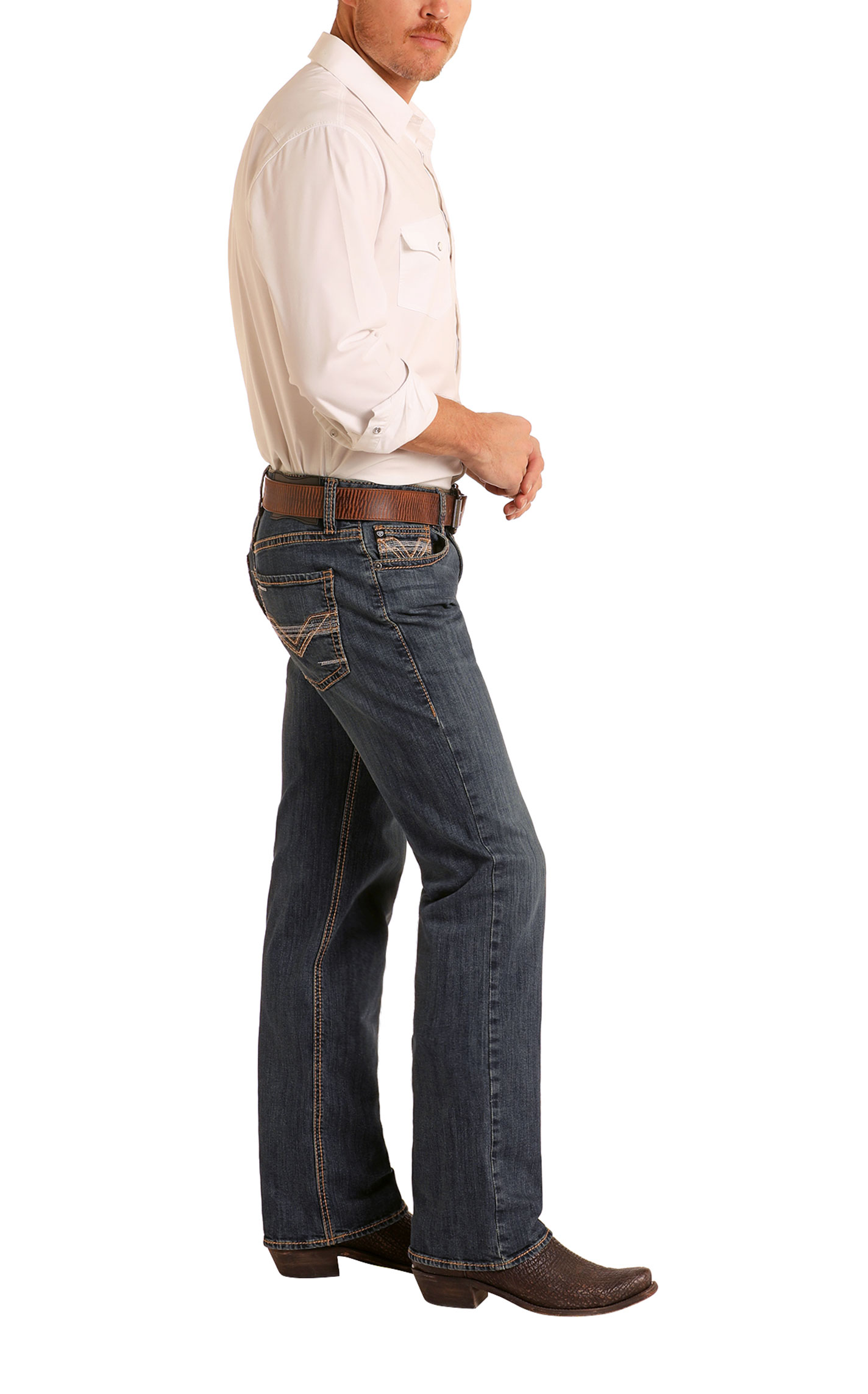 Rock & Roll Denim Men's Pistol Dark Wash Straight Jeans - Image 1