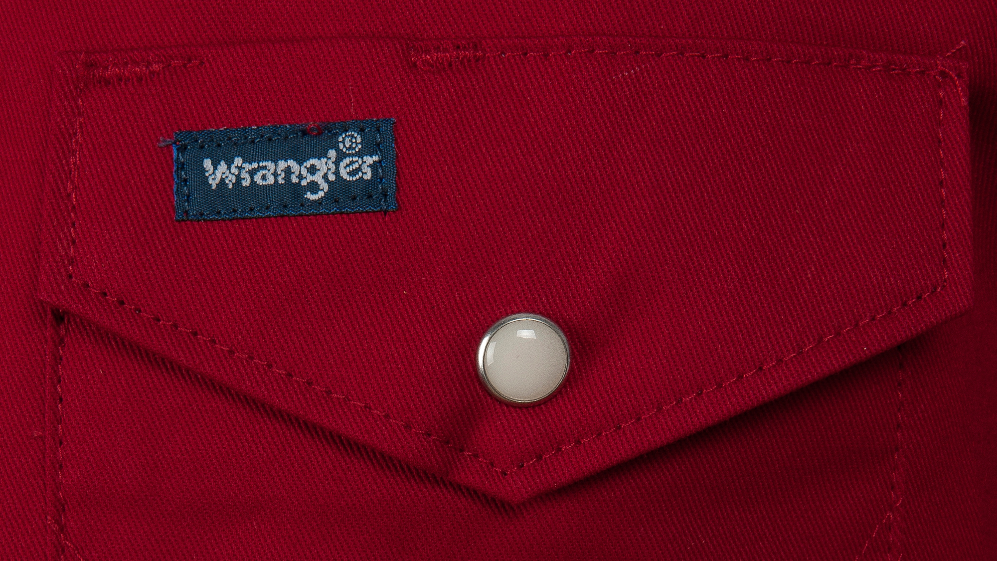 Wrangler Men's Red Twill Long Sleeve Snap Work Shirt - Big & Tall - Image 1
