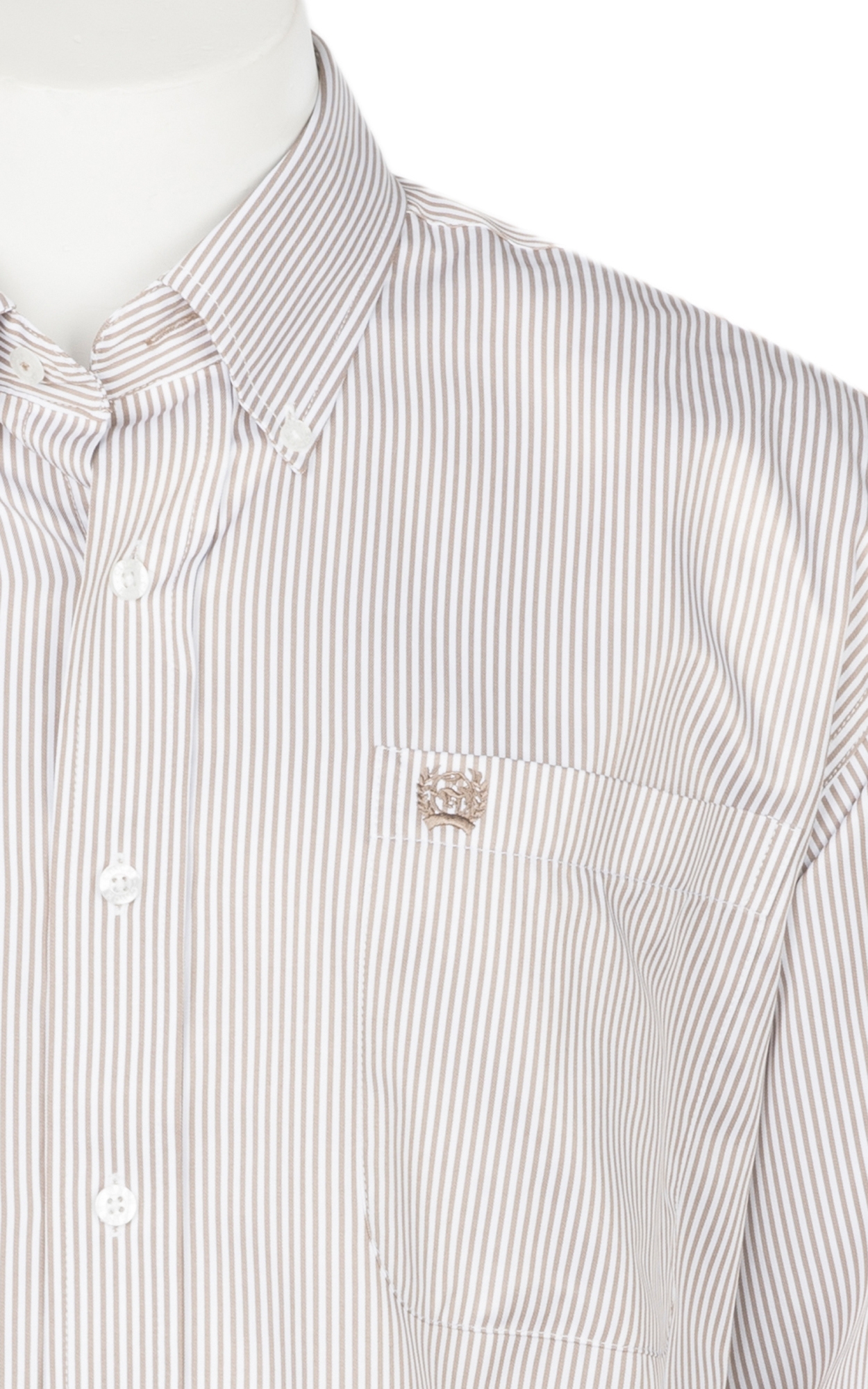 Cinch Men's Khaki & White TENCEL™ Striped Print Western Shirt - Image 1