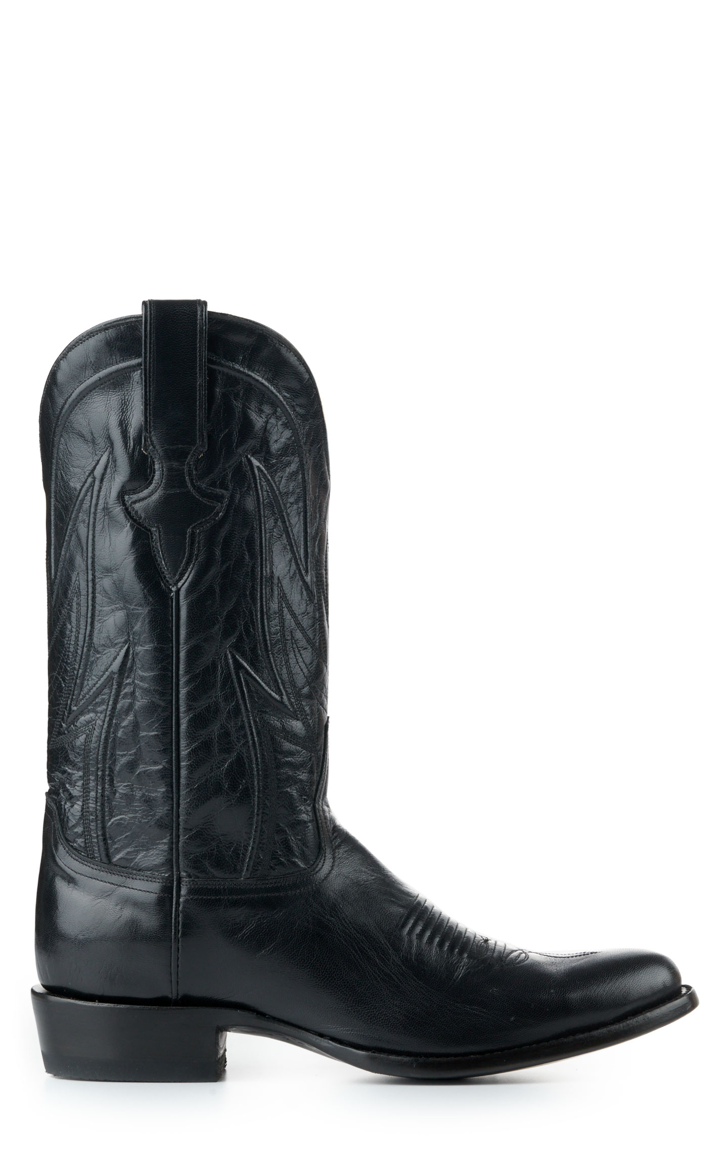 JRC & Sons Men's Creed Domingo Goat Round Toe Cowboy Boot in Black - Image 1