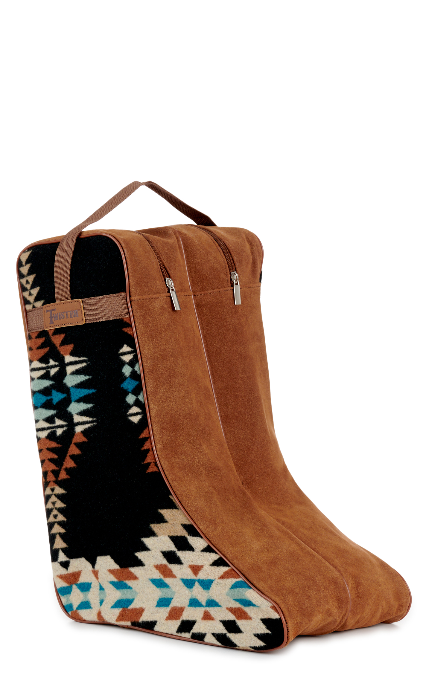 M&F Western Twister Cream & Cinnamon Aztec Blanket Boot Bag - Image 2