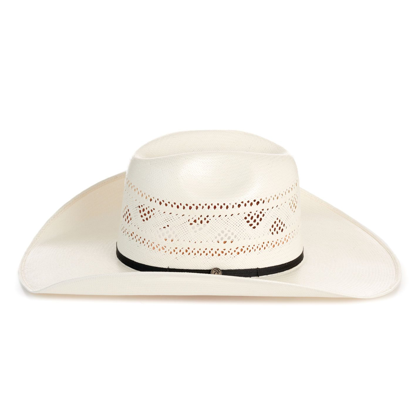 Rafter C Cowtown Ivory Vented Crown Shantung Straw Cowboy Hat - Image 1