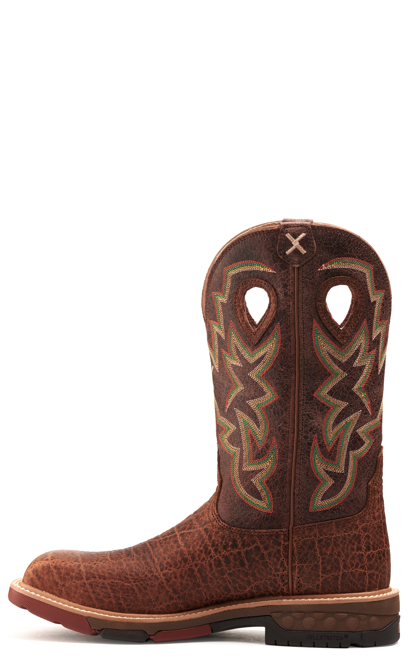 Twisted X Men's Nano Tan Elephant Print with CellStretch Wide Square Steel Toe Work Boot - Image 1