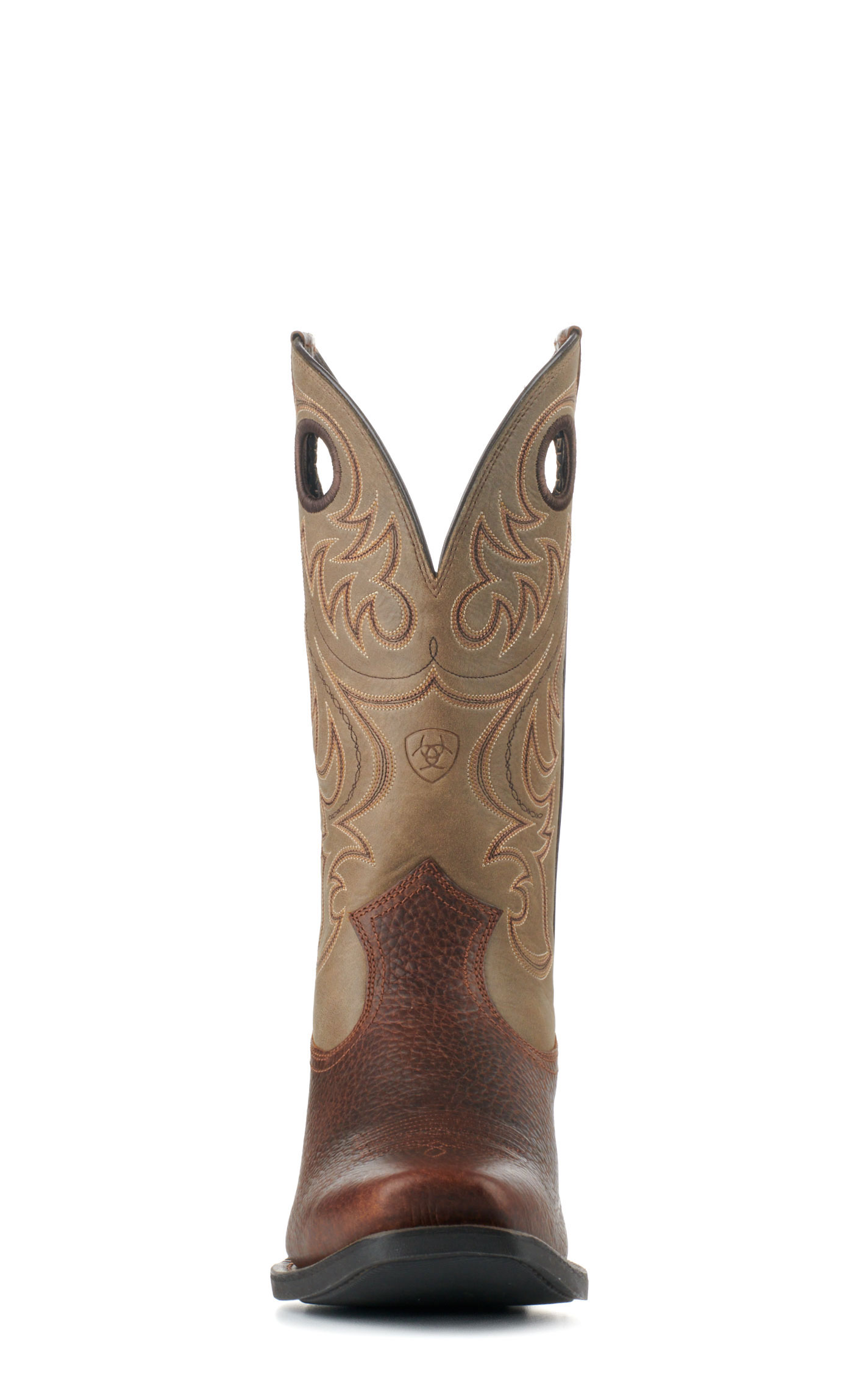 Ariat Men's Sport Brown Oiled Rowdy and Bomber Punchy Square Toe Cowboy Boots - Image 1