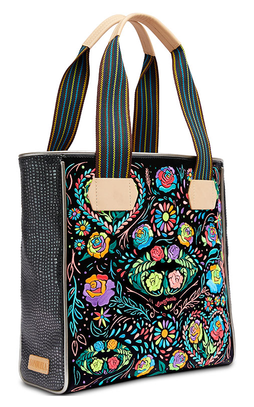 Consuela Rita Neon Floral Embroidered Classic Tote - Image 1