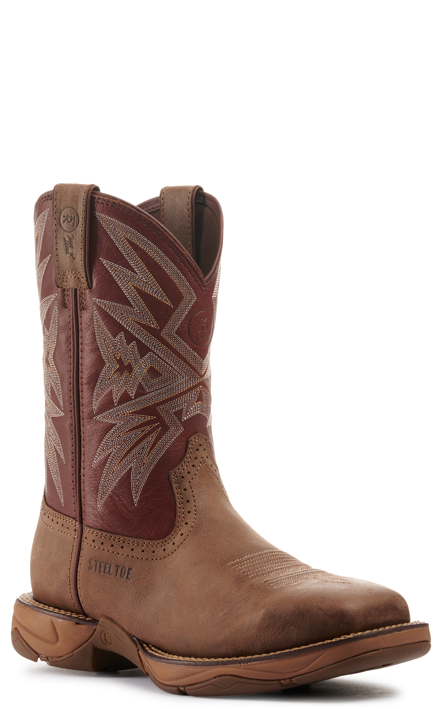 Tony Lama Men's Bartlett Tan and Cognac Wide Square Toe Work Boot - Image 1