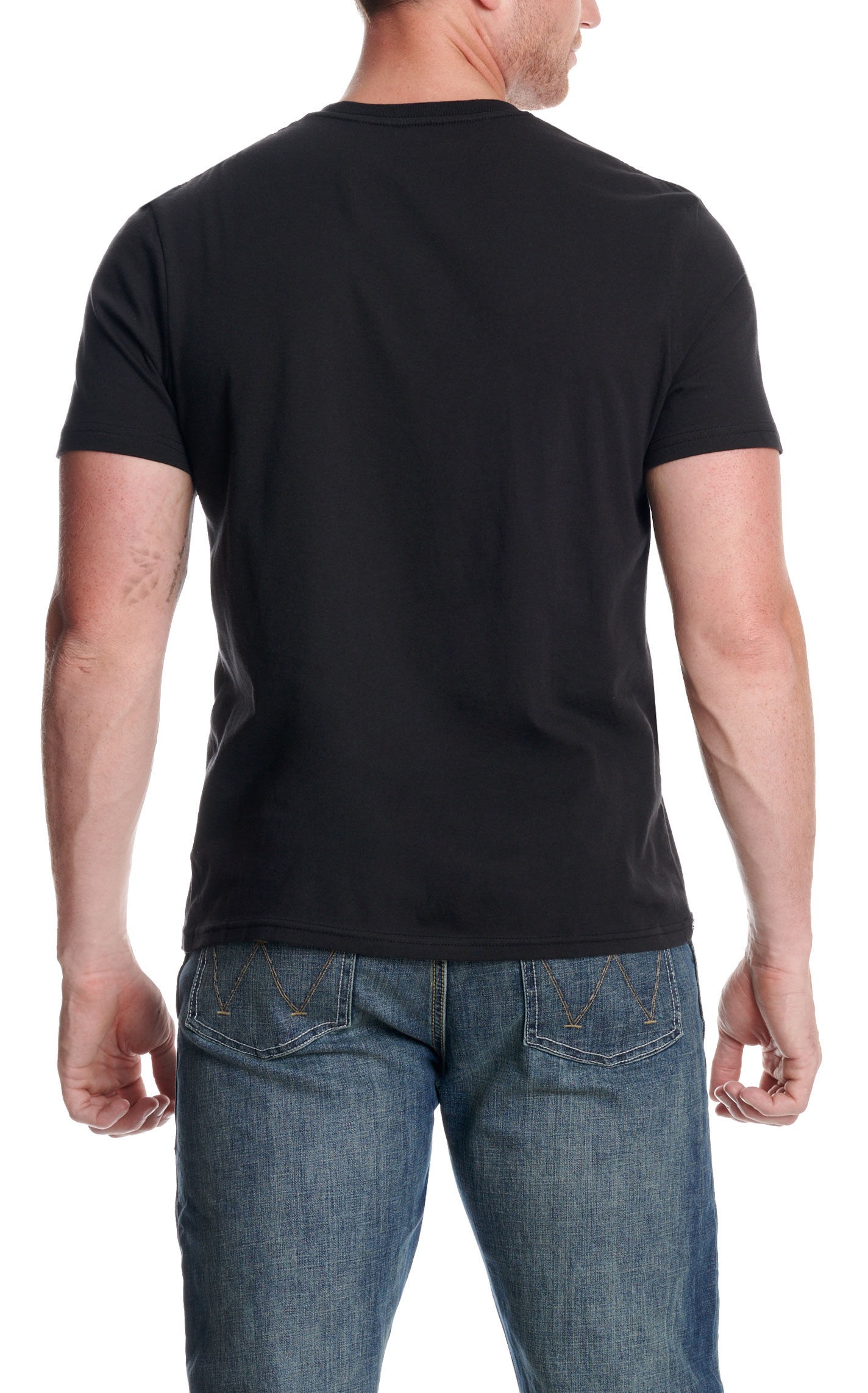 Wrangler Men's Black Skull American Flag Graphic T-Shirt - Image 1