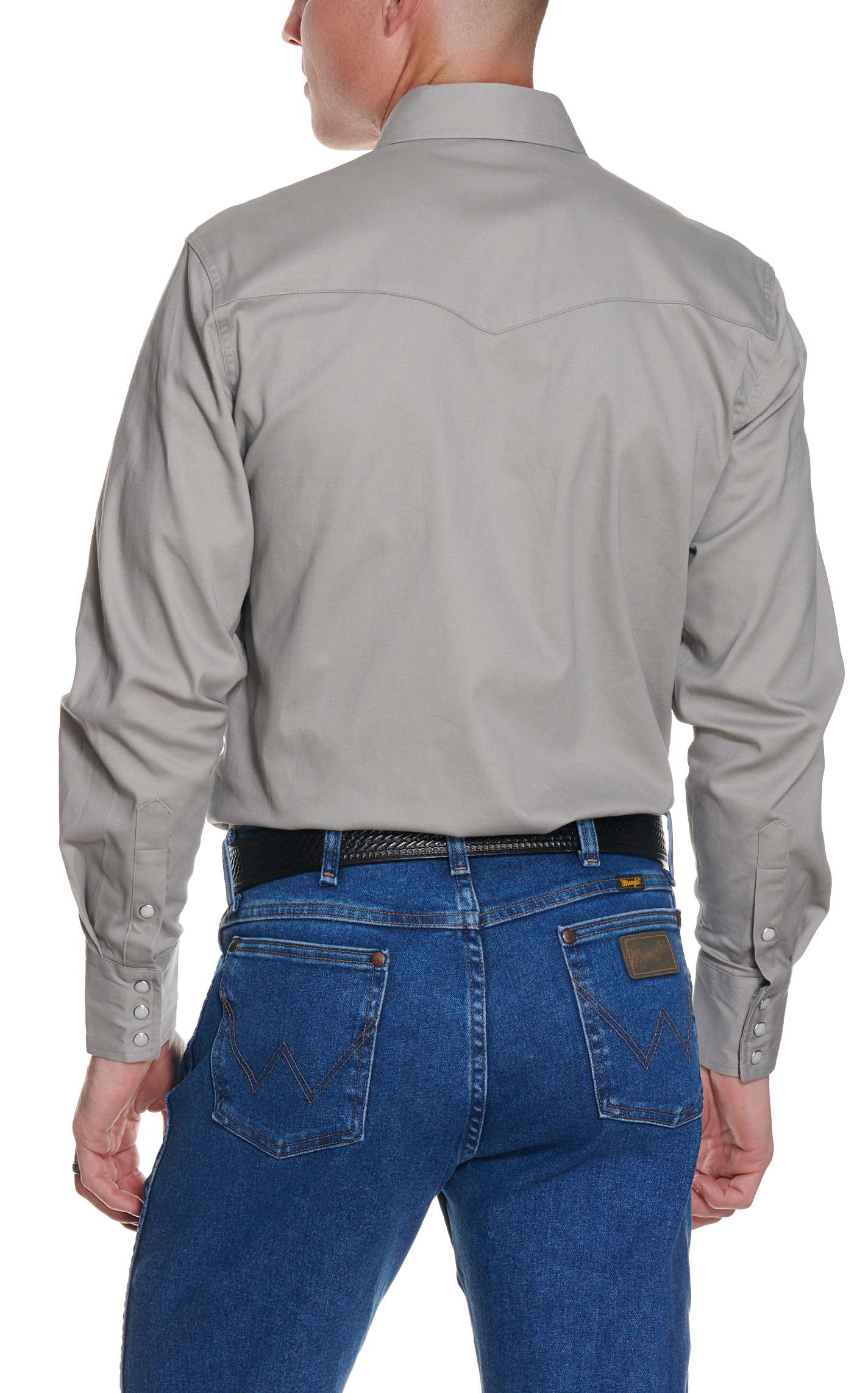Wrangler Cement Advanced Comfort Long Sleeve Workshirt MACW03H- Alpha Sizes - Image 1