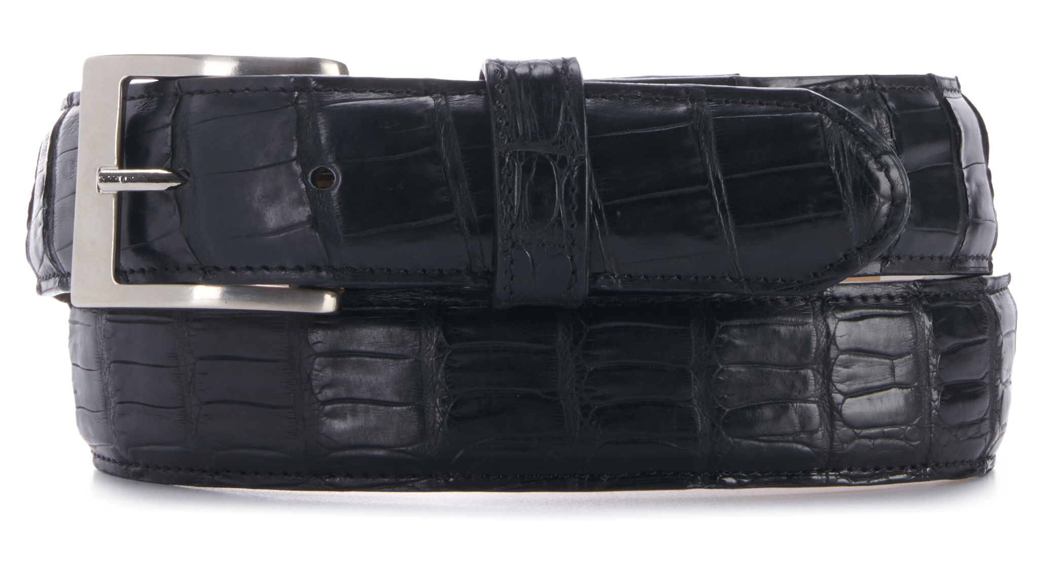 JRC & Sons Men's Black Caiman Belly Exotic Western Belt - Image 1