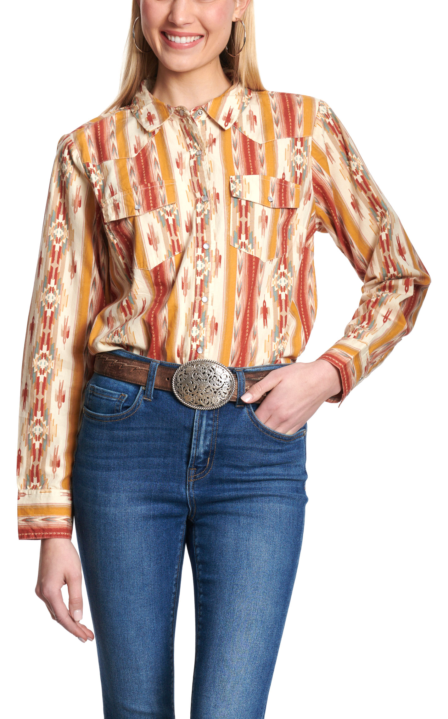 Cotton & Rye Women's Sunrise Aztec Thunderbird Print Top - Image 1