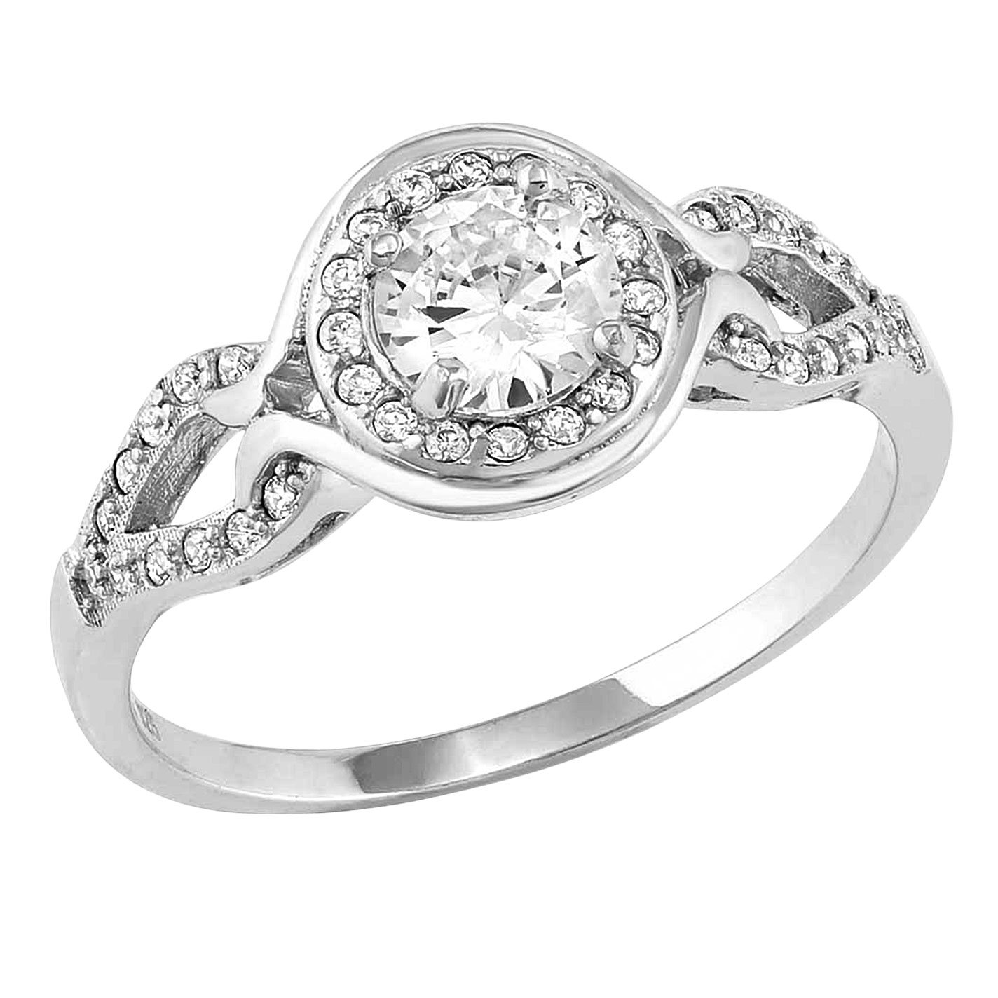 Montana Silversmiths Silver Cubic Zirconia Cluster Ring - Size 8 - Image 1