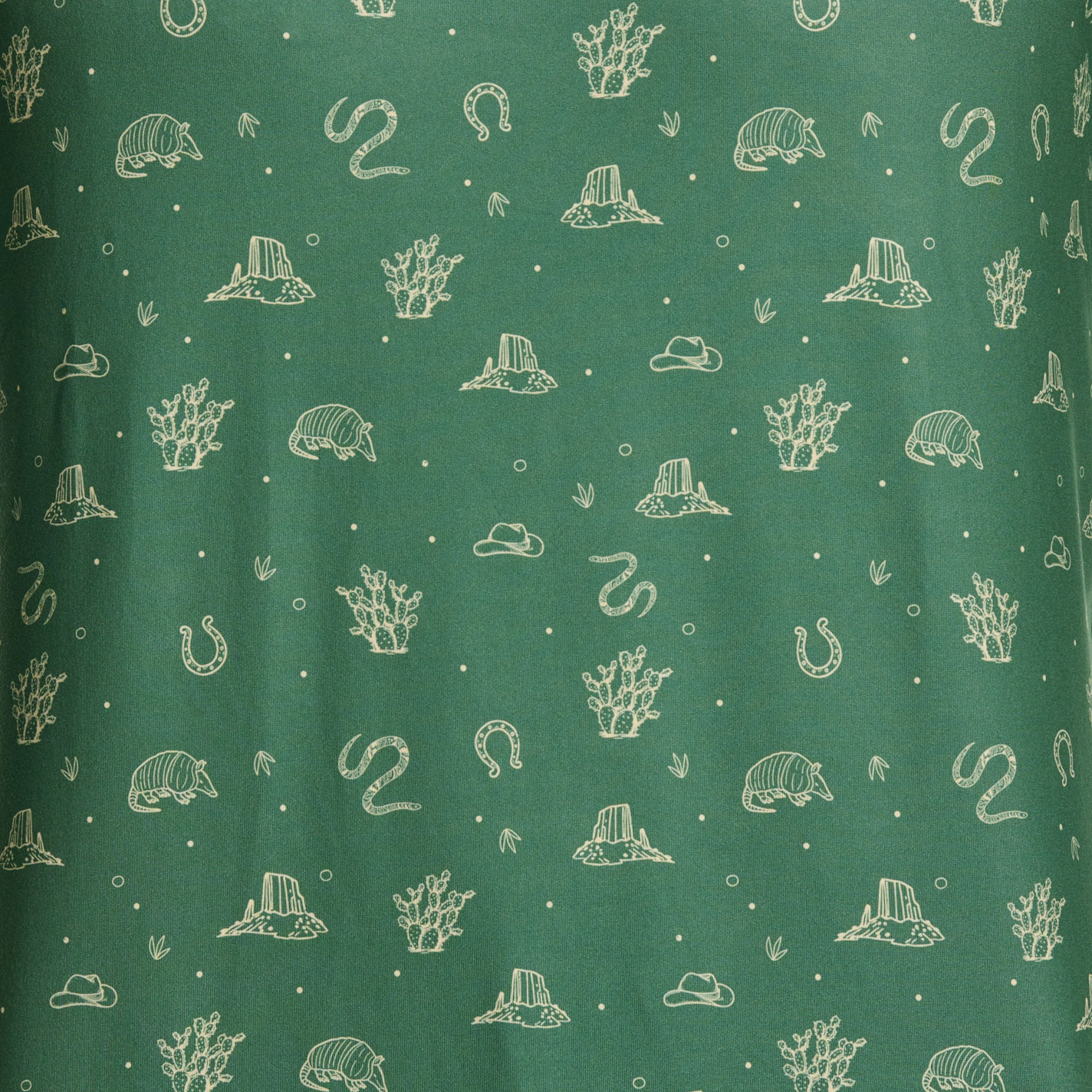 BURLEBO Men's Green Western Print Performance Outdoor Hoodie - Image 1