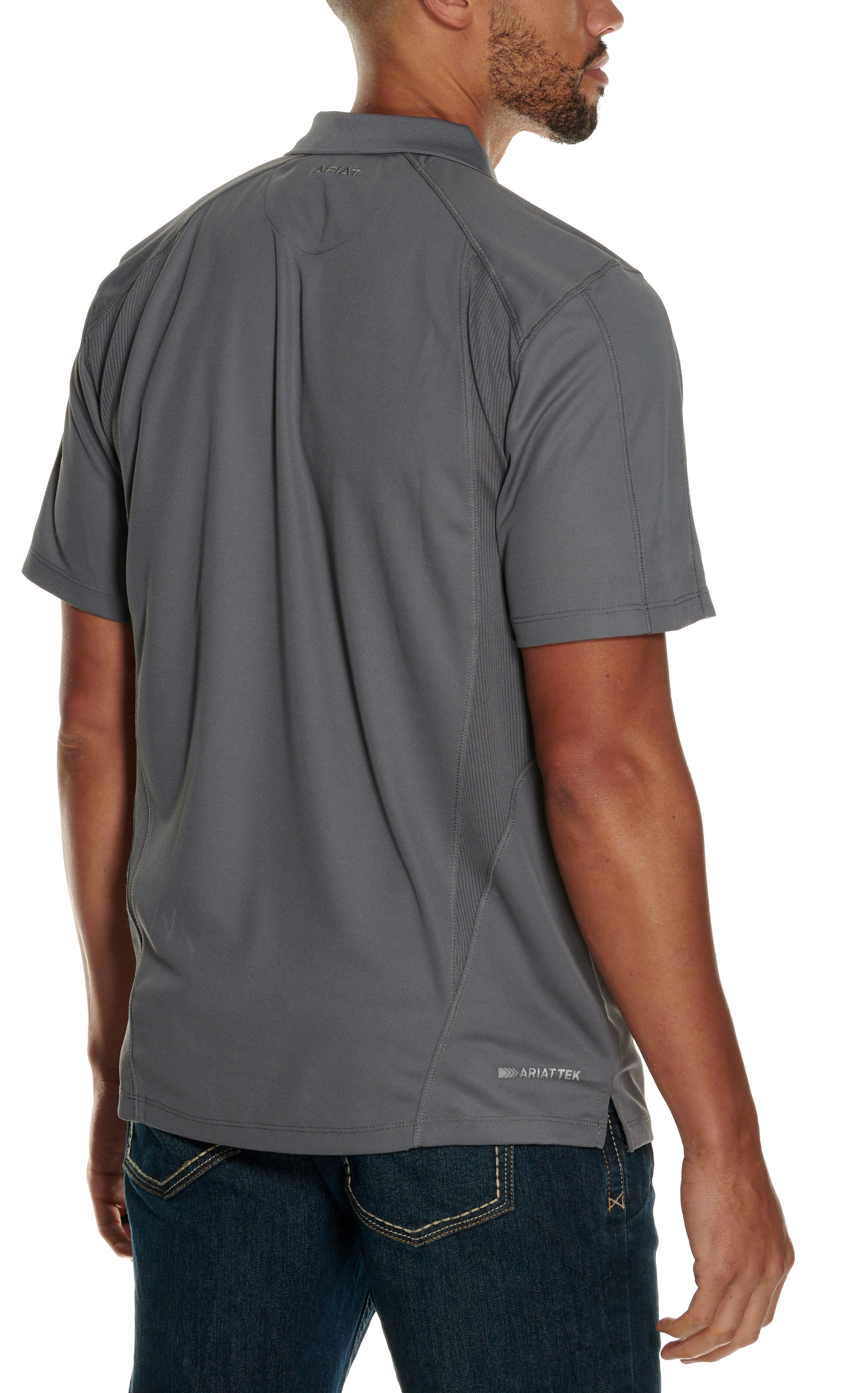 Ariat Men's Shadow Gray Tek Polo Shirt - Image 1