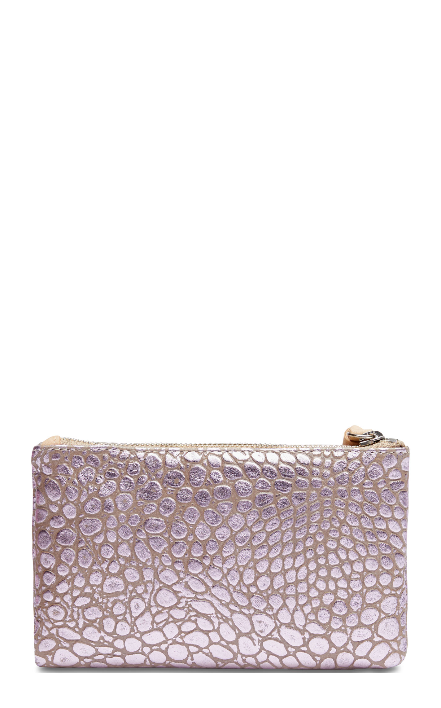 Consuela Lulu Lilac Foiled Pebbled Leather Slim Wallet - Image 1
