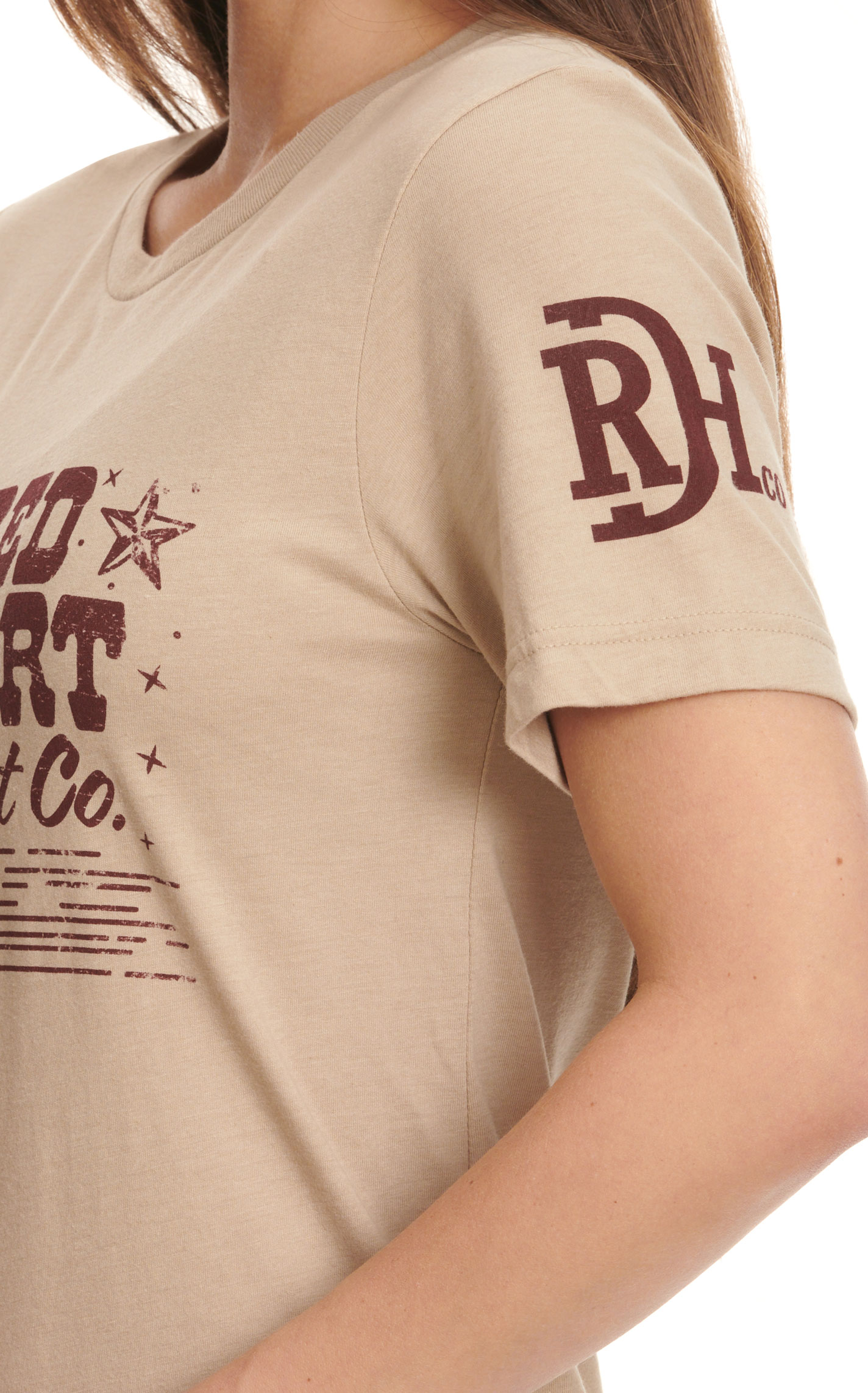 Red Dirt Hat Company Women's Doe-Brown & Desert Floral Boots Logo Graphic T-Shirt - Image 1