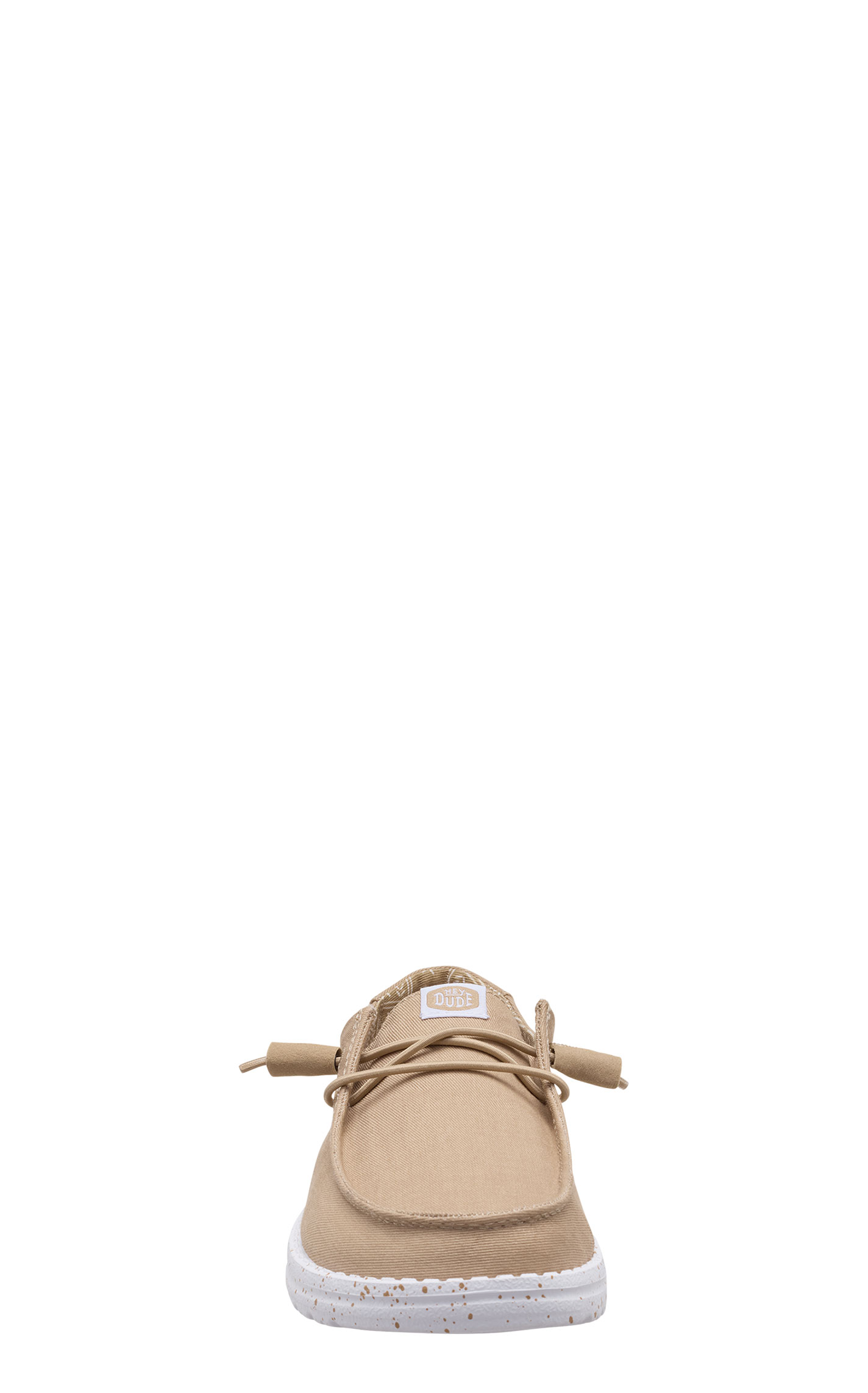 Hey Dude Women's Wendy Stretch Canvas Neutral Lace Moc Toe Shoes - Image 1