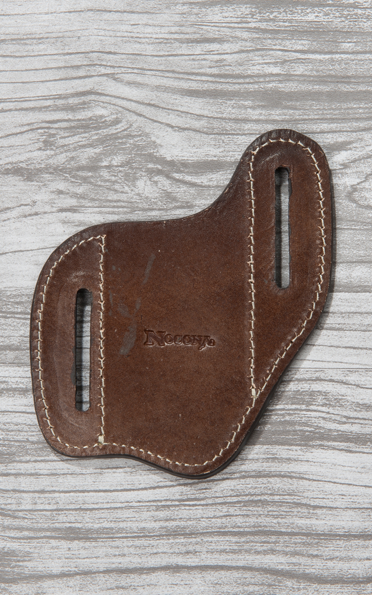 Nocona Brown Leather with Floral Tooling and Turquoise Inlay Knife Sheath - Image 1