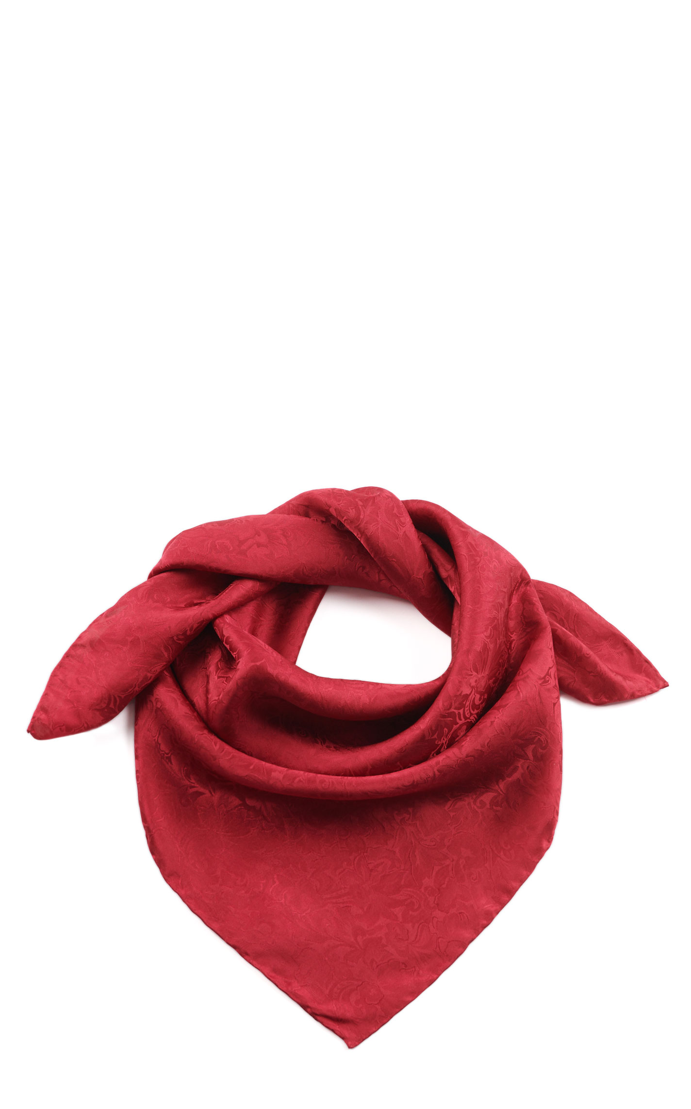 Wyoming Traders Women’s Rich Red Floral Silk Scarf - Image 1